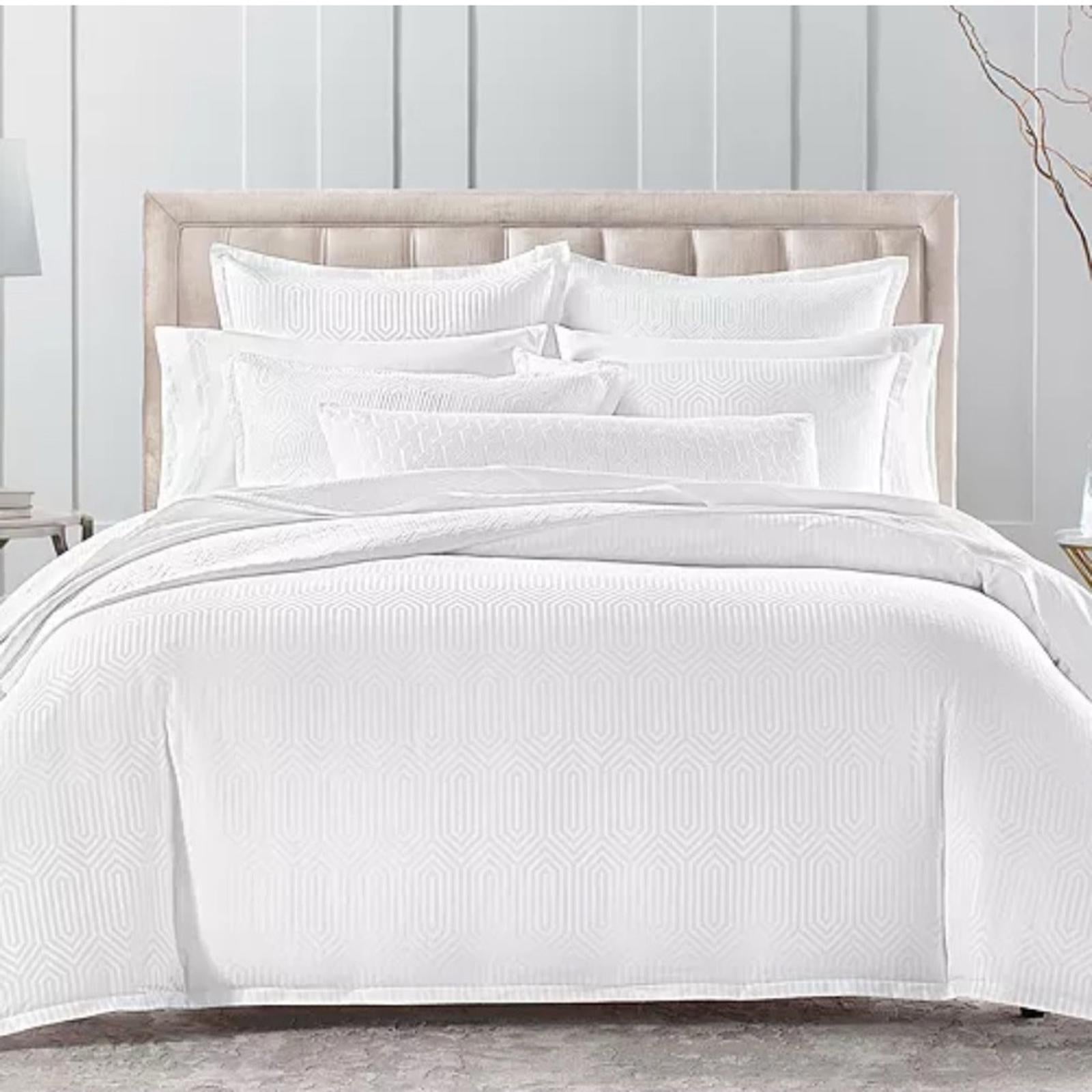 Hudson Park Collection Italian Tivoli Jacquard Standard Sham in White NWT $180