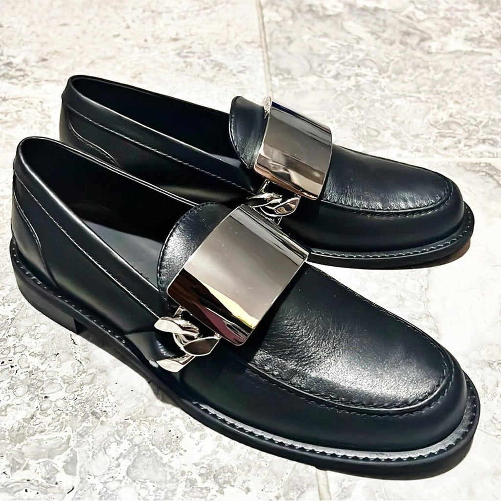 JW Anderson Logo-Engraved Leather Loafers in Black, Size 41 NEW in Box + DustBag