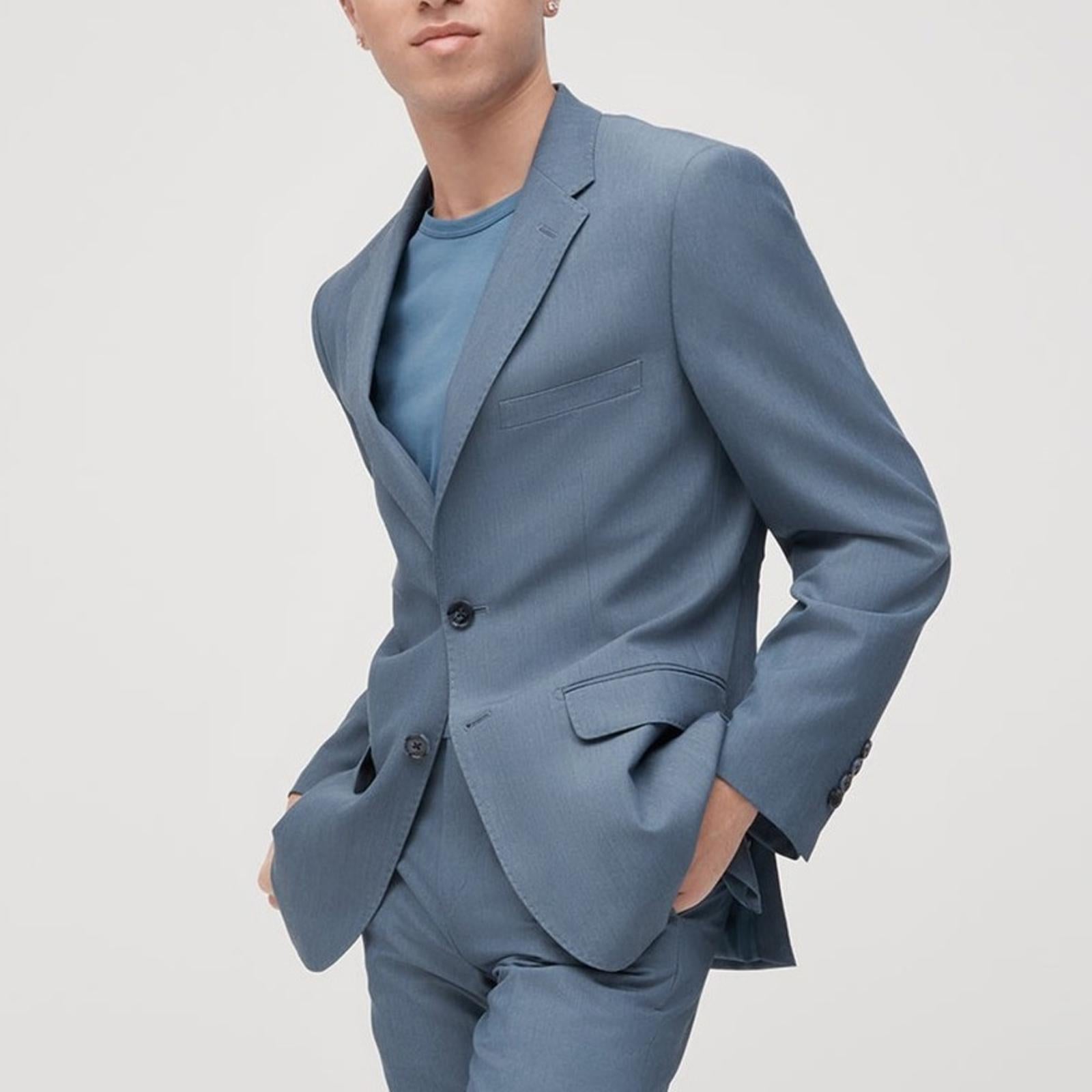 Suit Shop Men's Light Blue Slim Jacket Size 48 Long, New w/Tag, Retail $199