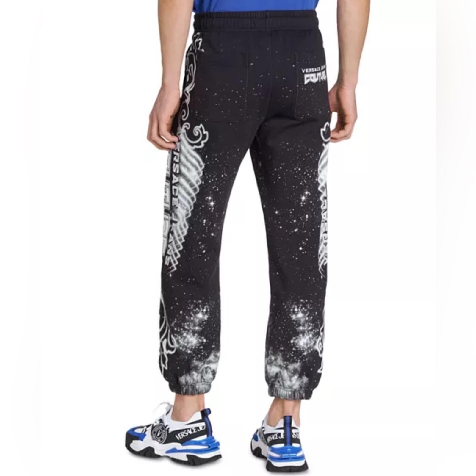 Versace Jeans Couture Felpa Panel Galaxy Sweatpants in Black/White, NWT, Size L