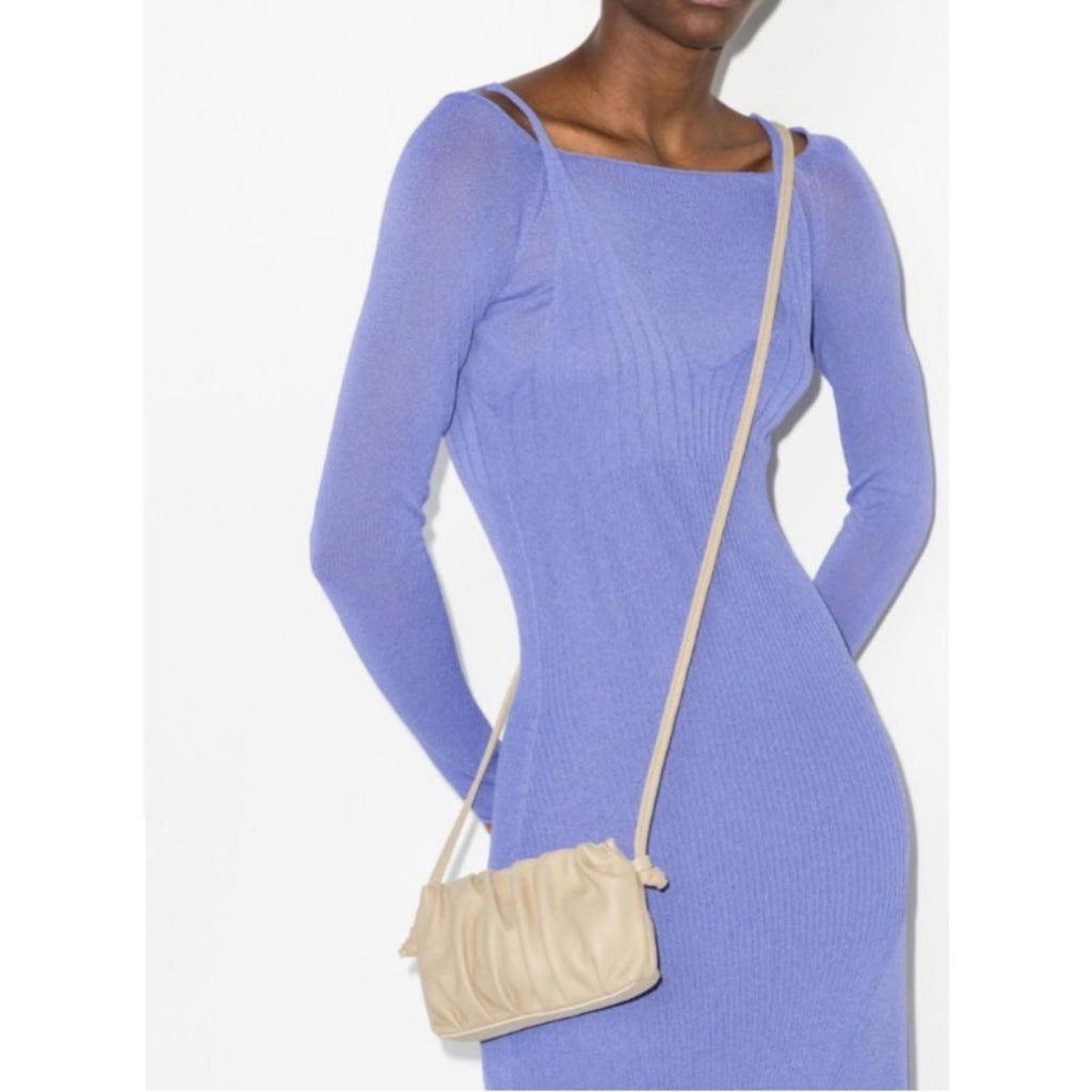 NWT Elleme Mini Vague Pleated Leather Crossbody, New w/Tag, $480 Made in Italy