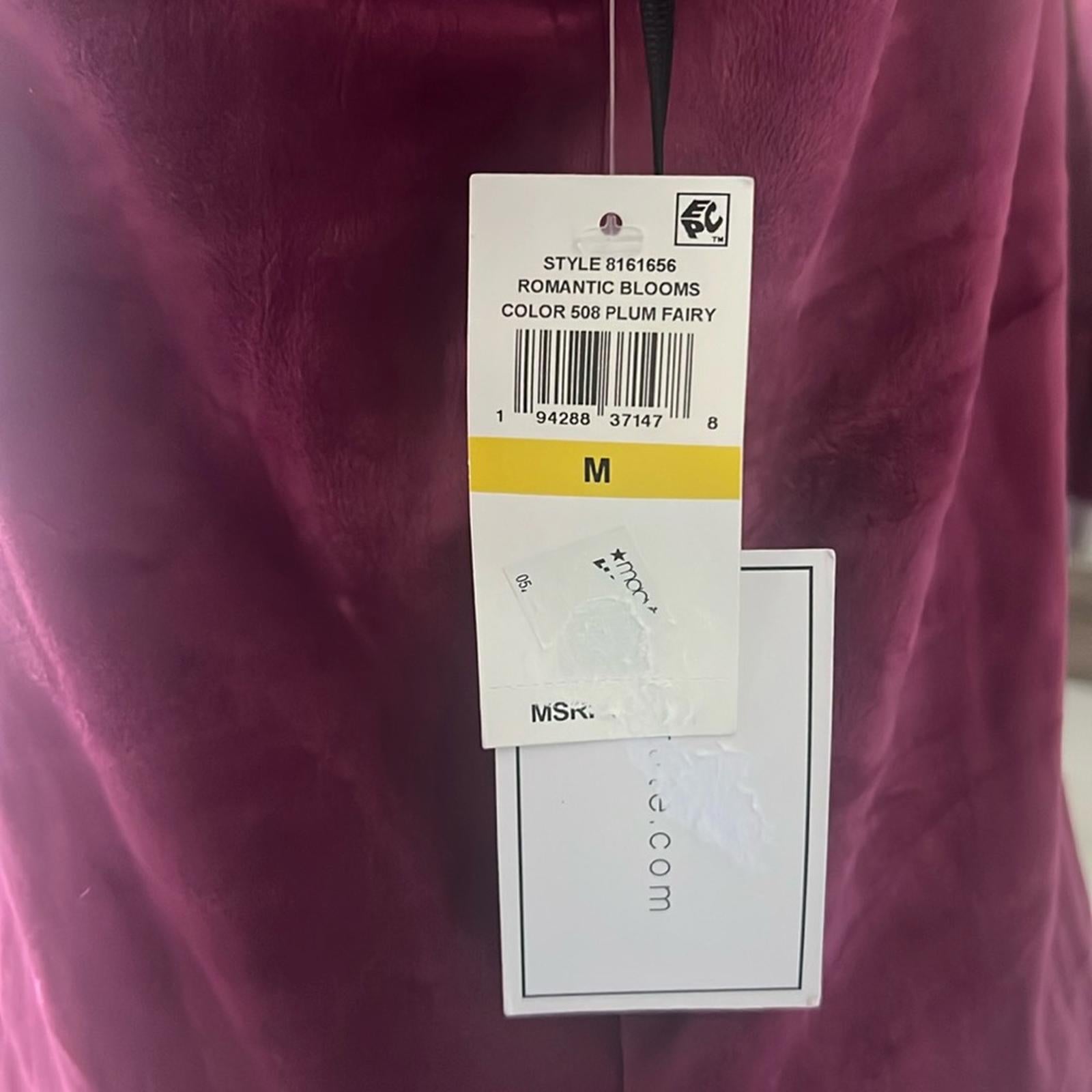 New 1.STATE Velvet V-Neck Blouse in Plum Fairy, Pullover Size M New w/Tag