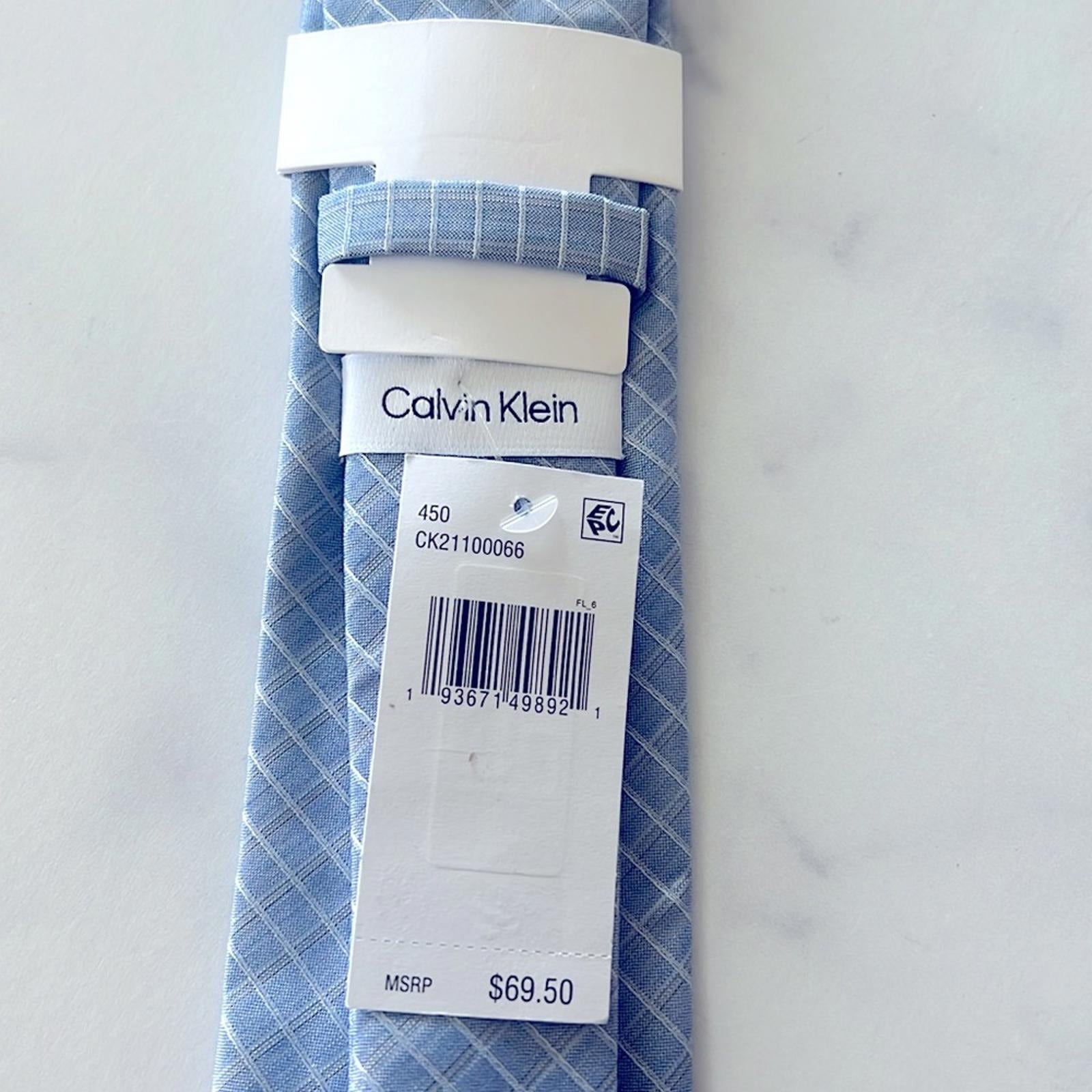 Calvin Klein Men's Heather Grid Tie in Light Blue, One Size, NWT