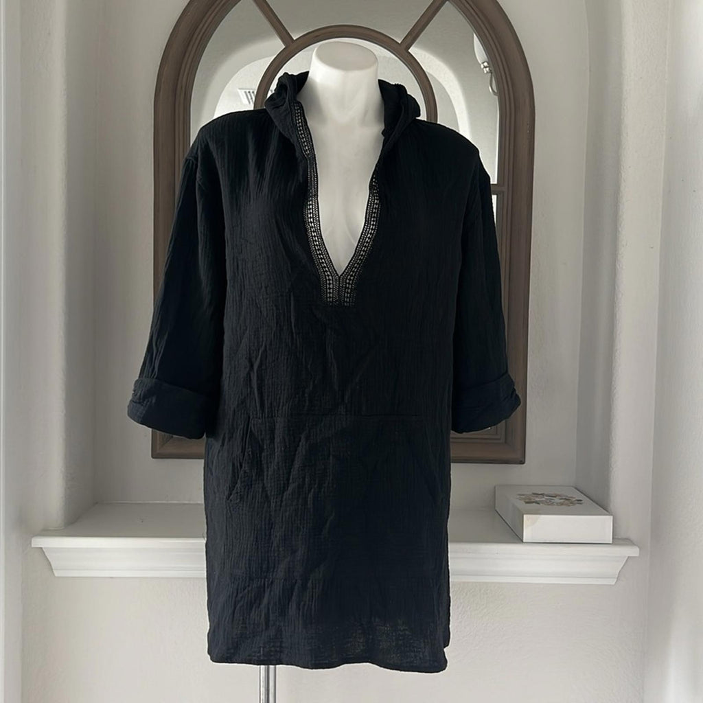 La Blanca Hooded CoverUp Tunic with Kangaroo Pockets, Size XS New w/Tag