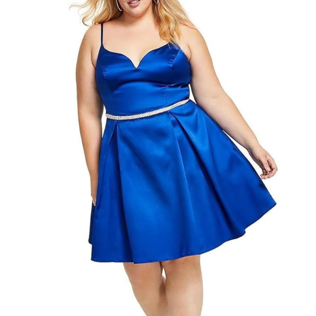 B. Darlin Taffeta Cocktail & Party Dress in Royal Blue/Crystal,NWT Plus Size 18W