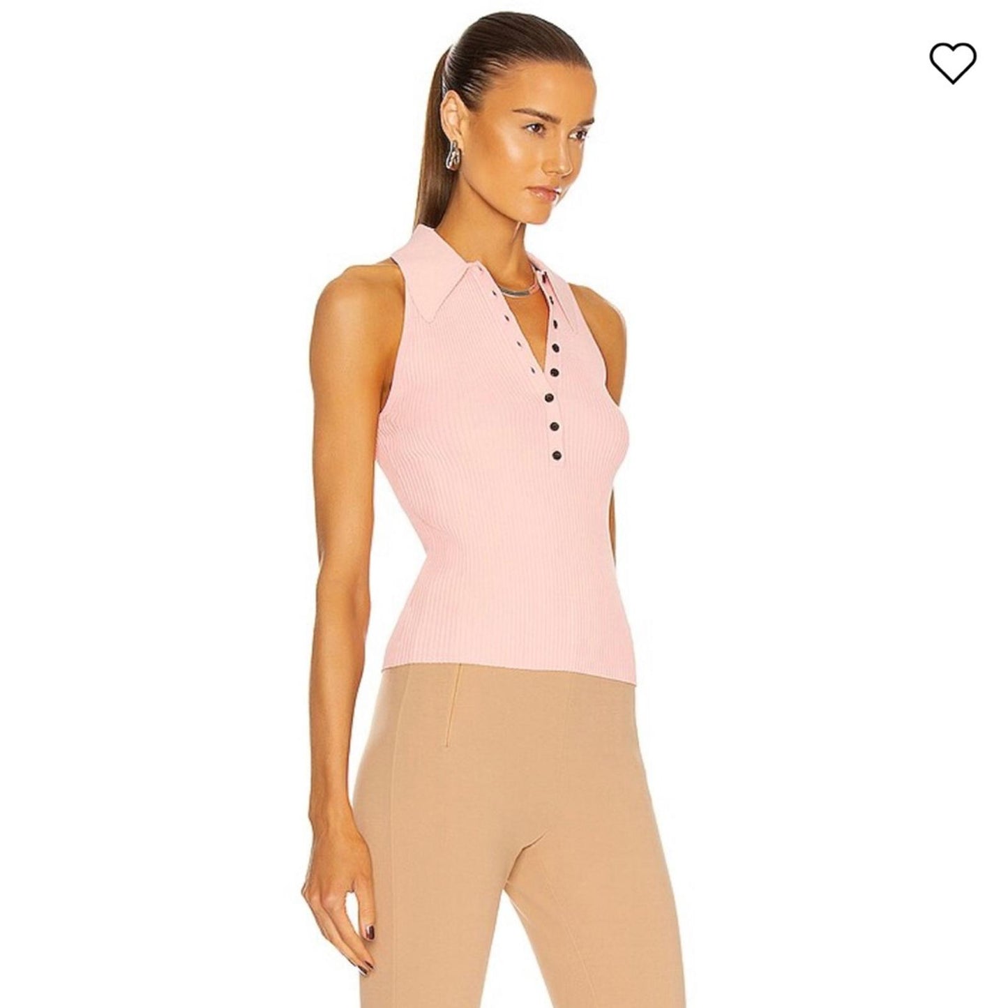 A.L.C. Asher Ribbed Top in Pink Sand, Size L New w/Tag Retail $295