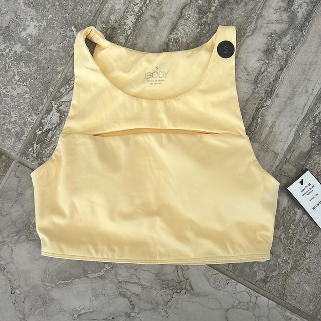 Cotton On Smoothing Cut Out Vestlette Top Yellow, Size S New w/Tag