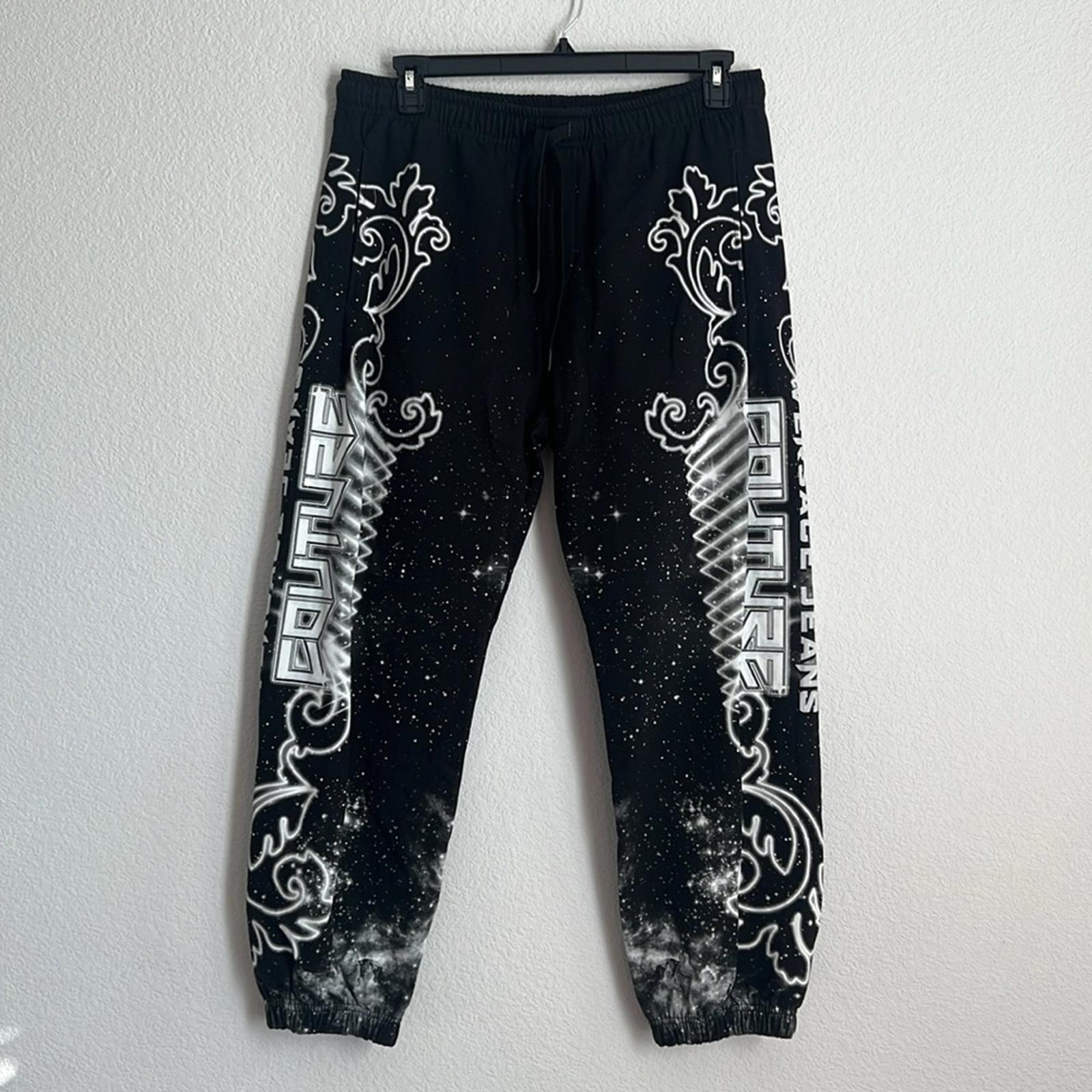Versace Jeans Couture Felpa Panel Galaxy Sweatpants in Black/White, NWT, Size L