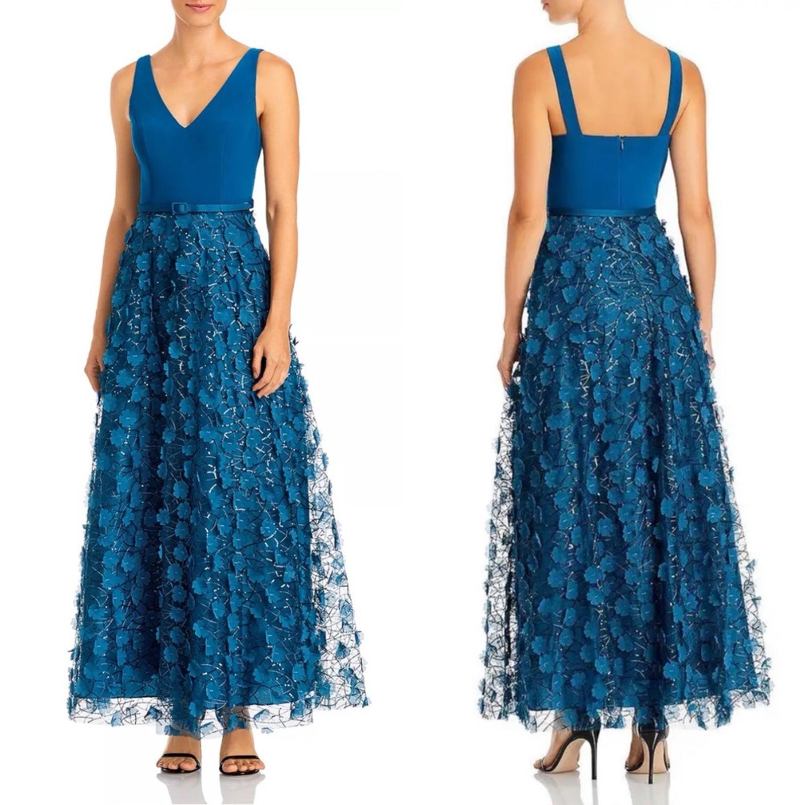 Eliza J V-Neck Fit + Flare Gown in Teal, Size 10 New w/Tag SOLD OUT