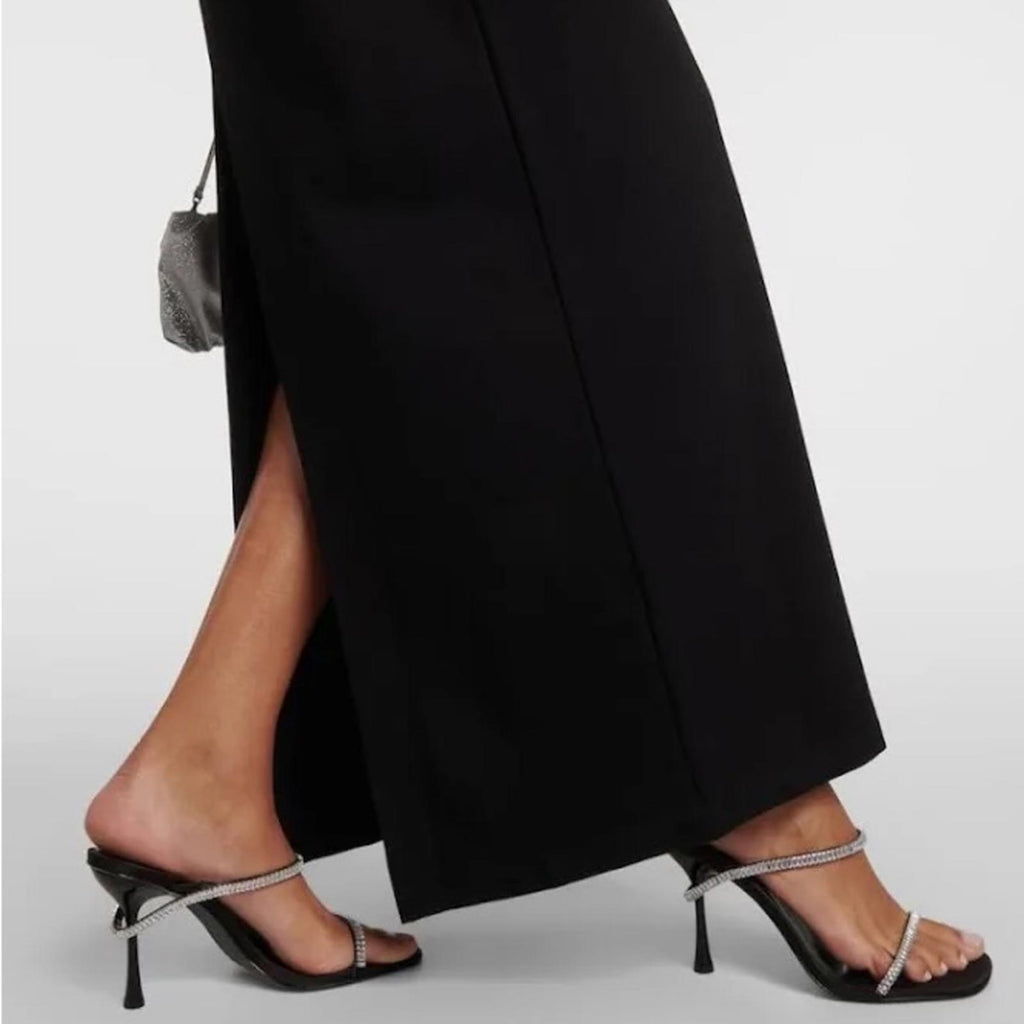 STAUD Humboldt Satin Lapel Gown Maxi Dress in Black, Size M New w/Tag