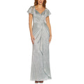 Adrianna Papell Twist Front Flutter Sleeve Formal Maxi Dress, NWT, Size 4
