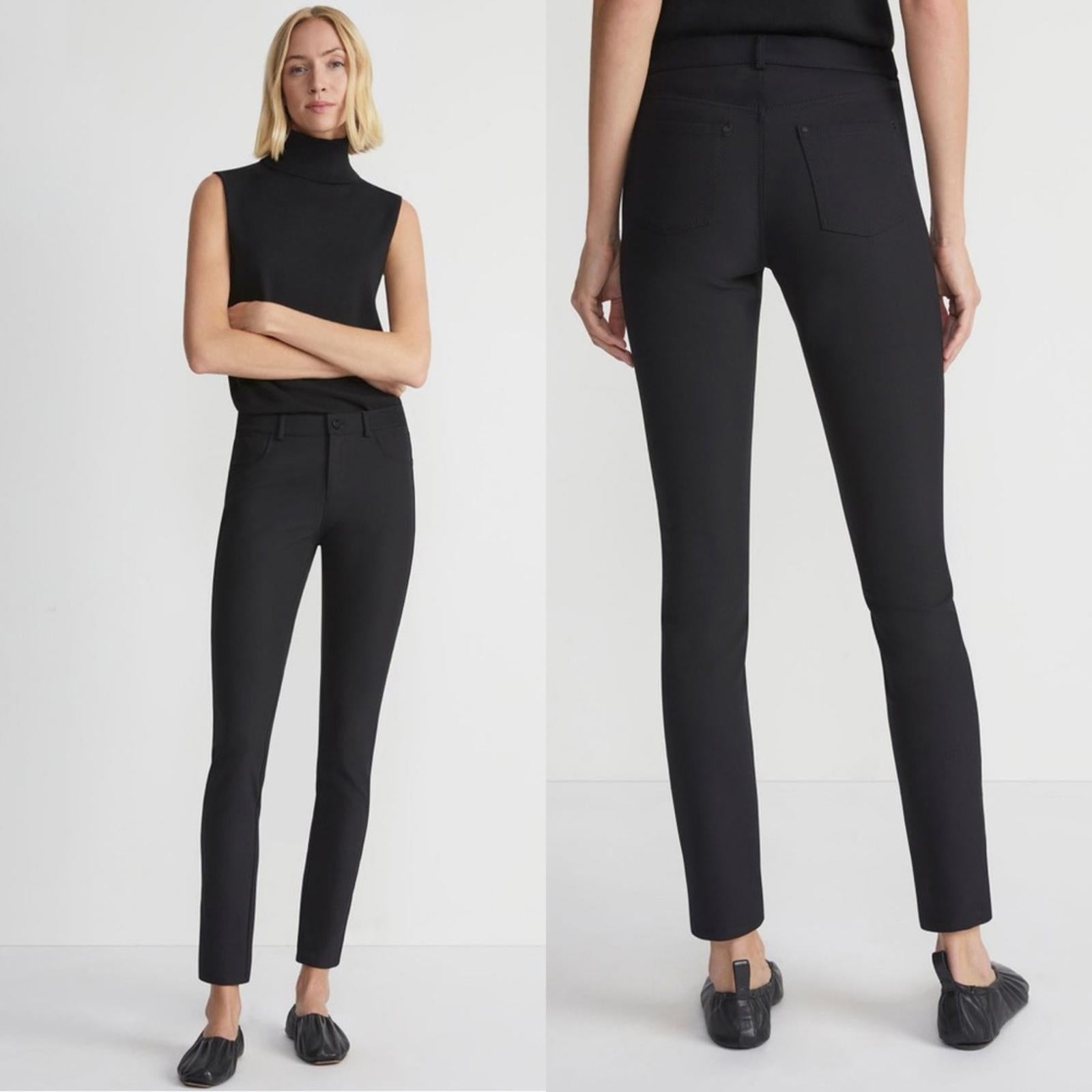 Lafayette 148 Acclaimed Stretch Mercer Pants, Navy/Black Size 4, New w/Tag