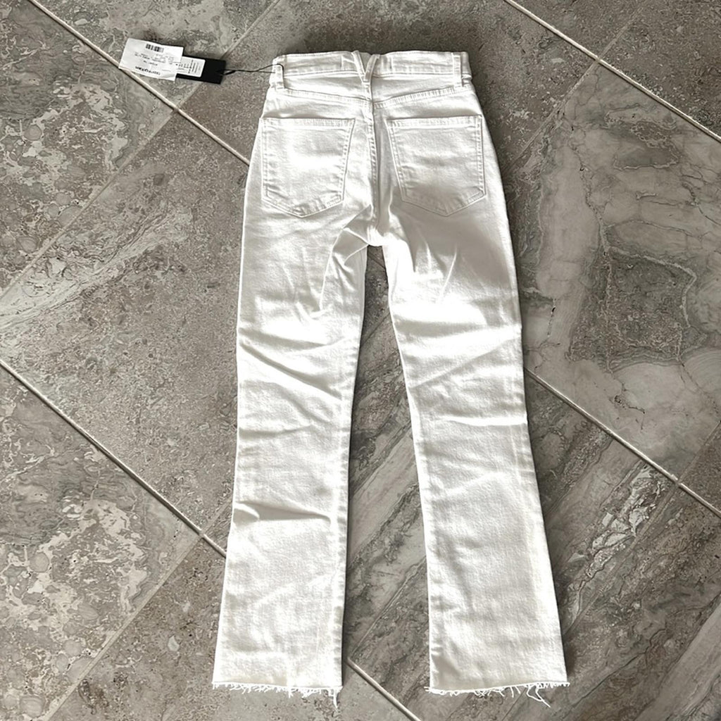 Veronica Beard Jean Carly Raw Hem Kick Flare Jeans White Size 24 New w/Tag $218