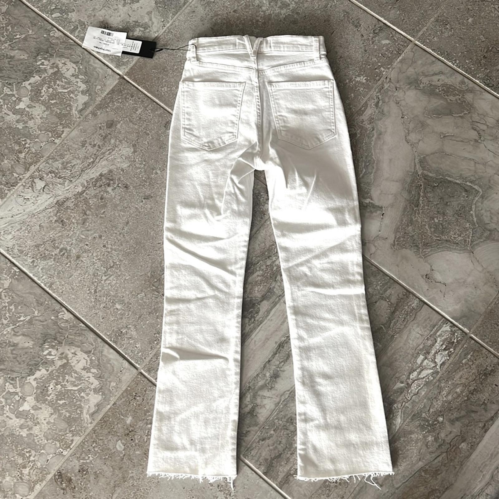Veronica Beard Jean Carly Raw Hem Kick Flare Jeans White Size 24 New w/Tag $218