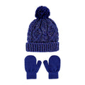 Carter’s 2-Pc Set Cable Knit Hat & Mitten, Metallic Navy Blue, Size 12-24 NEW