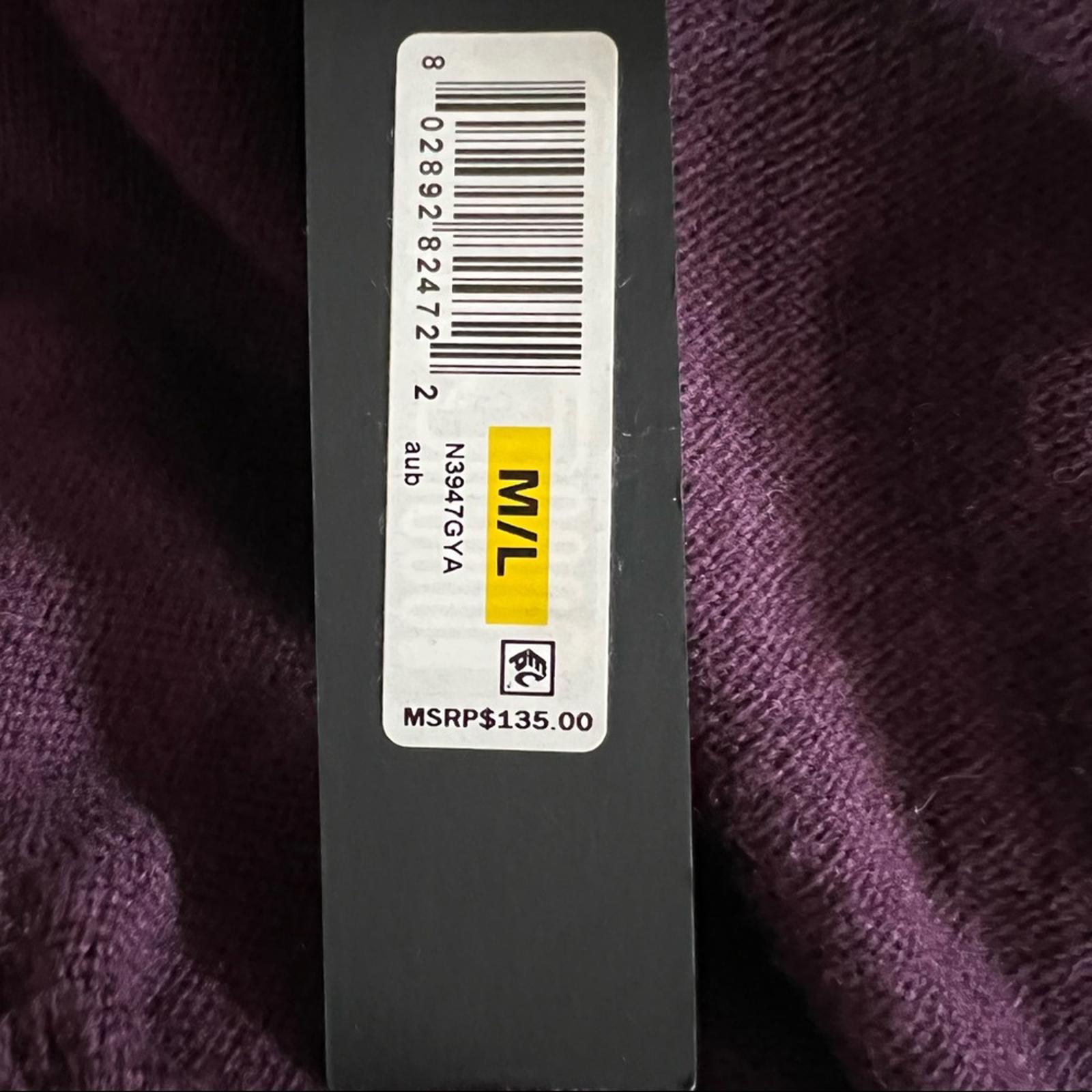 Donna Karan Wool Ribbed Kinit Cardigan in Purple, Size M/L New w/Tag