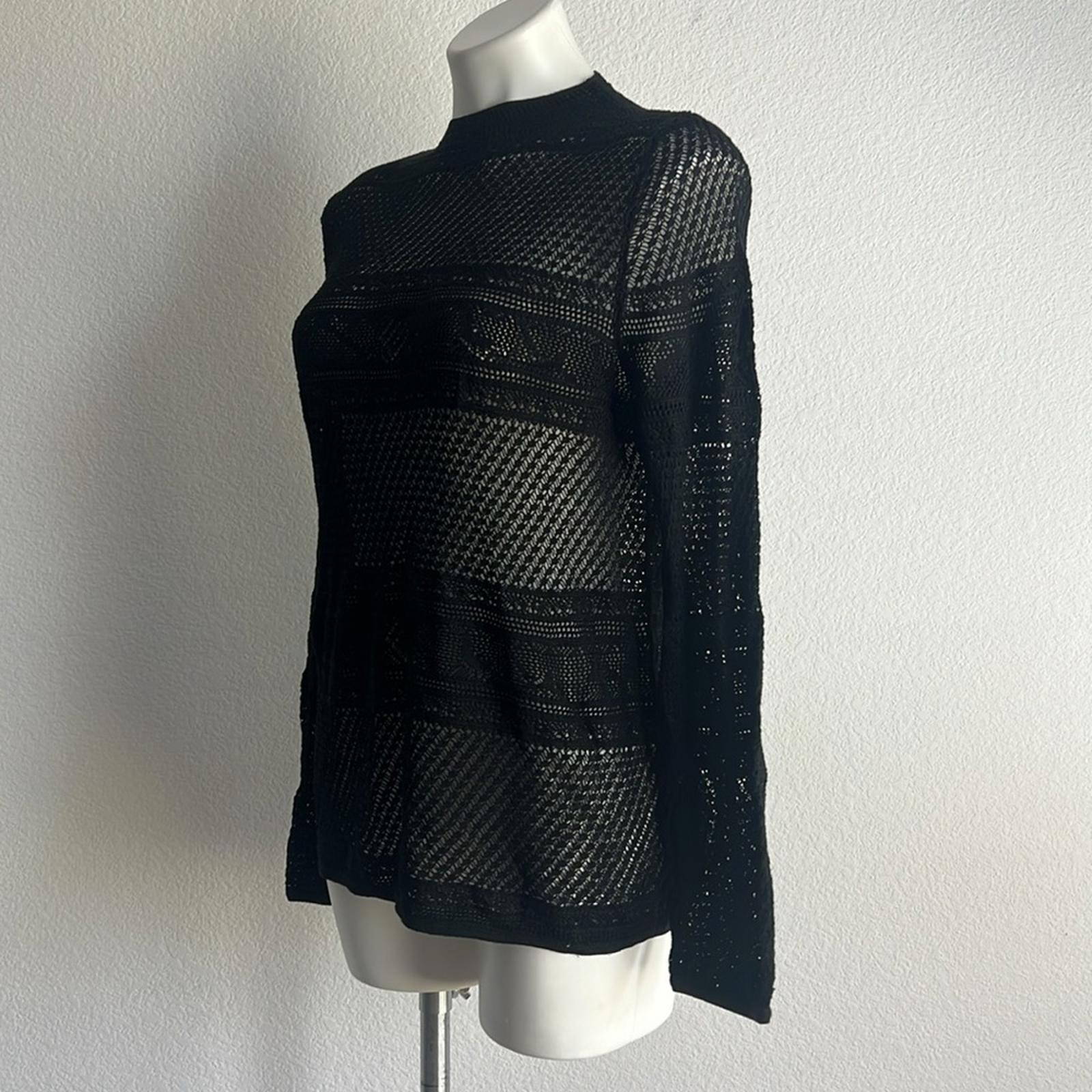 NEXT Black Knitted See-Through Sweater, EXCELLENT, UK Size 18