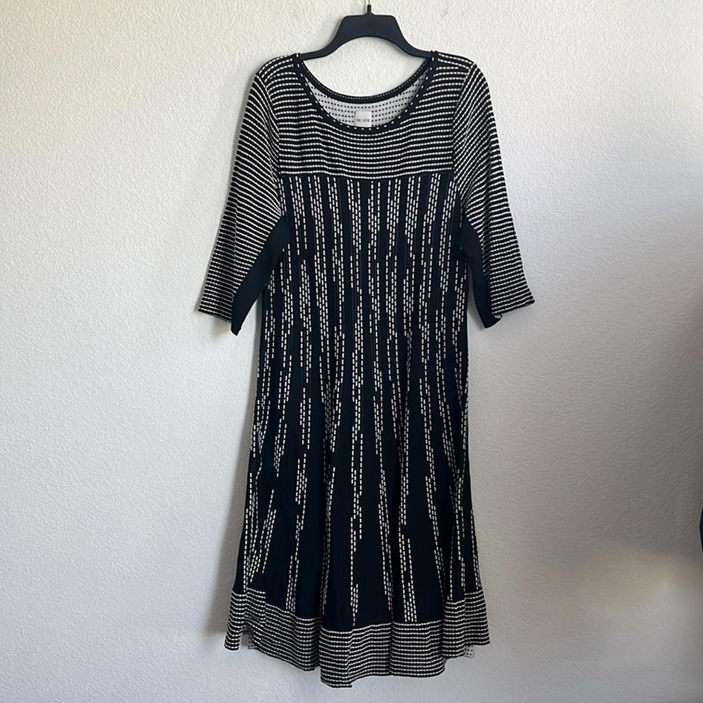 NIC+ZOE Dashing Out Twirl Dress in Black & White, Size XL, Retail $238