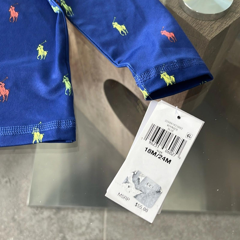 Boy's Ralph Lauren Stretch Poly-Jersey Rashguard Swim Top, 18-24 Months NWT $55