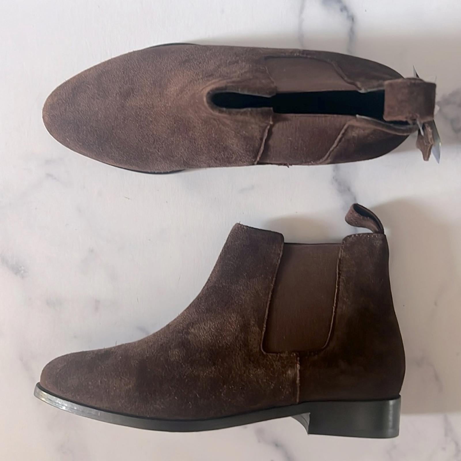 HER by Anthony Veer Michelle Chelsea Leather Boots in Brown, Size 6.5 NEW in Box