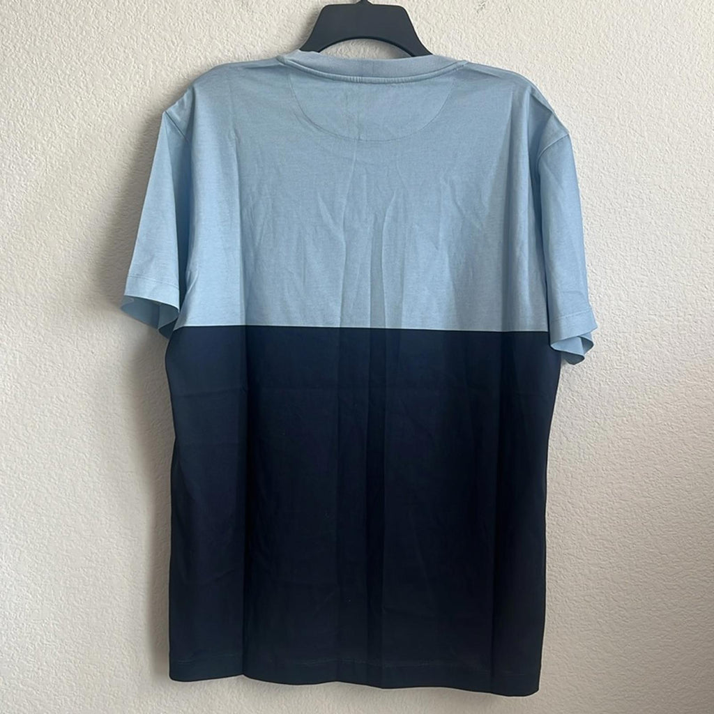 Bally Men’s Colorblock Logo Tee in Poolside/Midnight, Size M. NWT