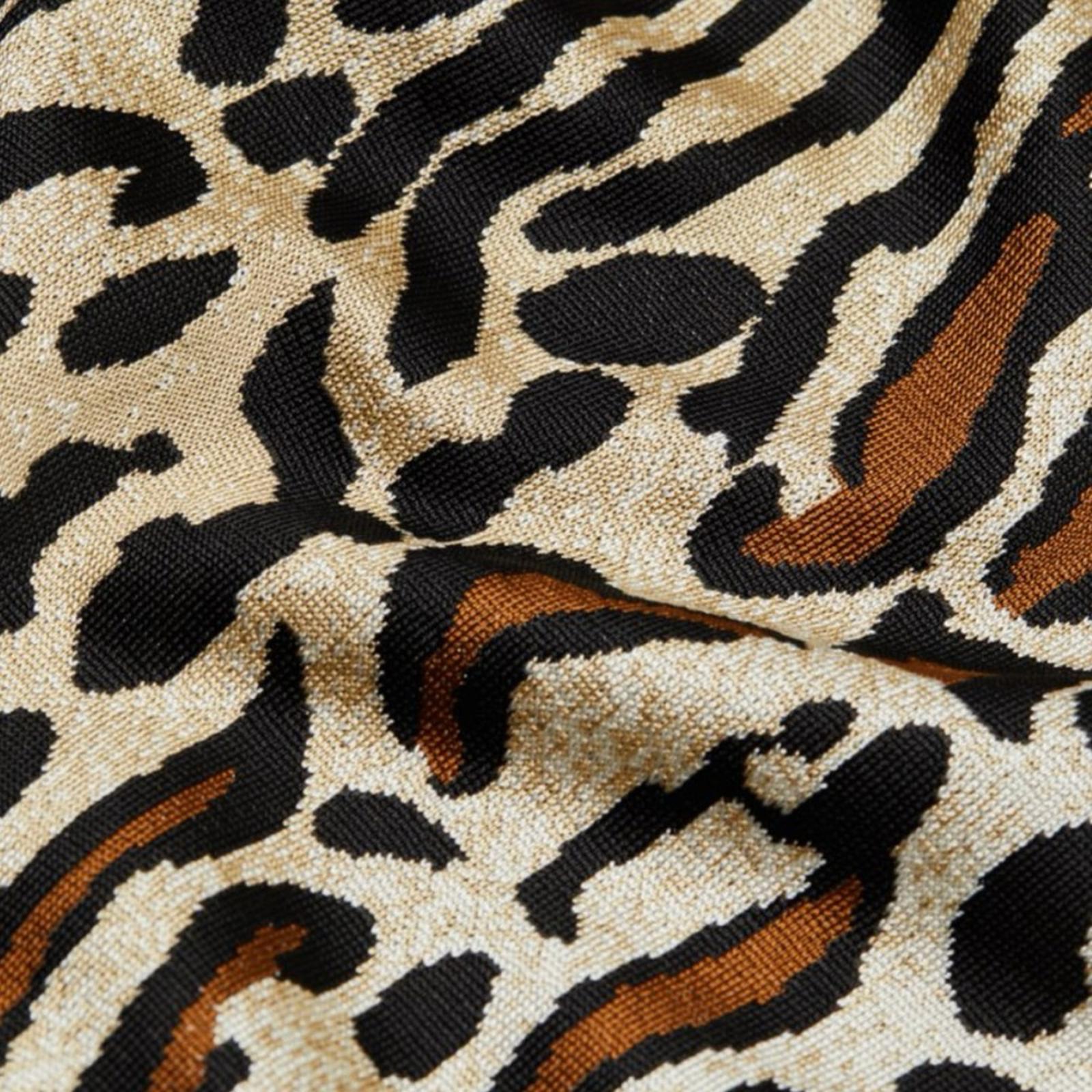 St. John Margay Animal Print Midi Dress in Brown Multi, Size 2 NEW w/Tag $1,295