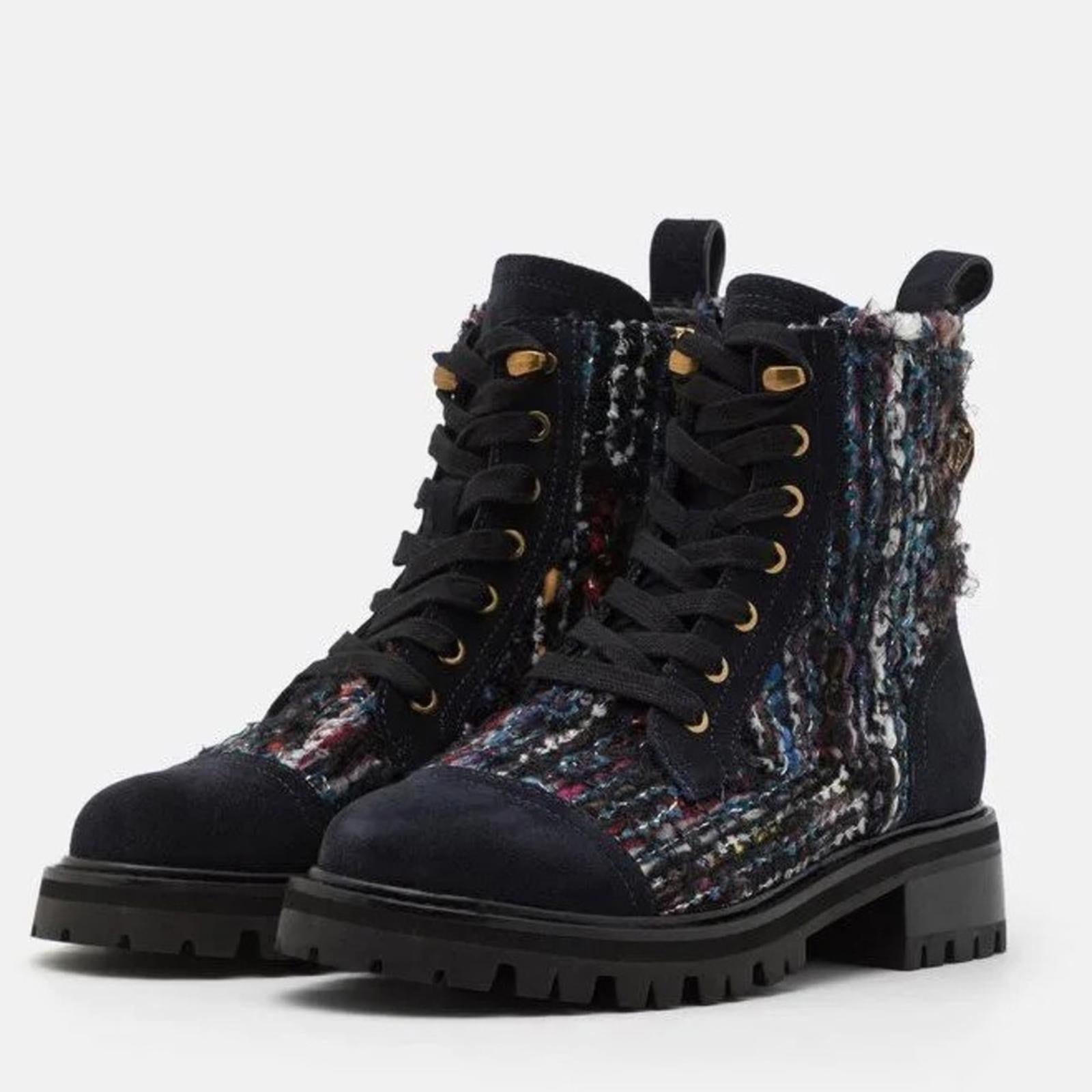 Kurt Geiger London Kensington Lace-Up Combat Boots, Size 35.5 New in Box