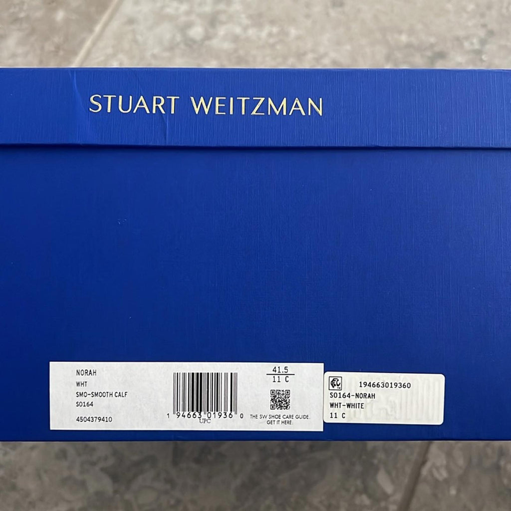 Stuart Weitzman Norah Platform Block Heel Chelsea Boots, White Size 41.5/11 New