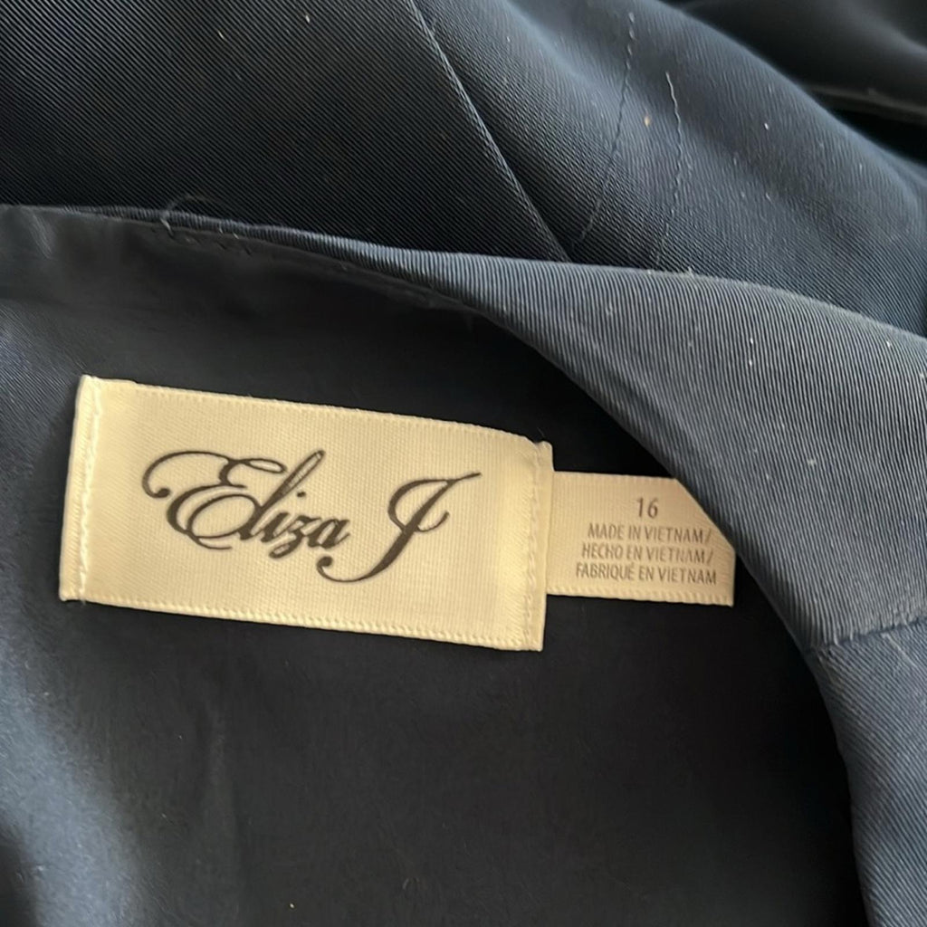 NEW Eliza J Flutter Sleeve Crepe Wide Leg Jumpsuit in Navy, Size 16 NEW w/o Tag