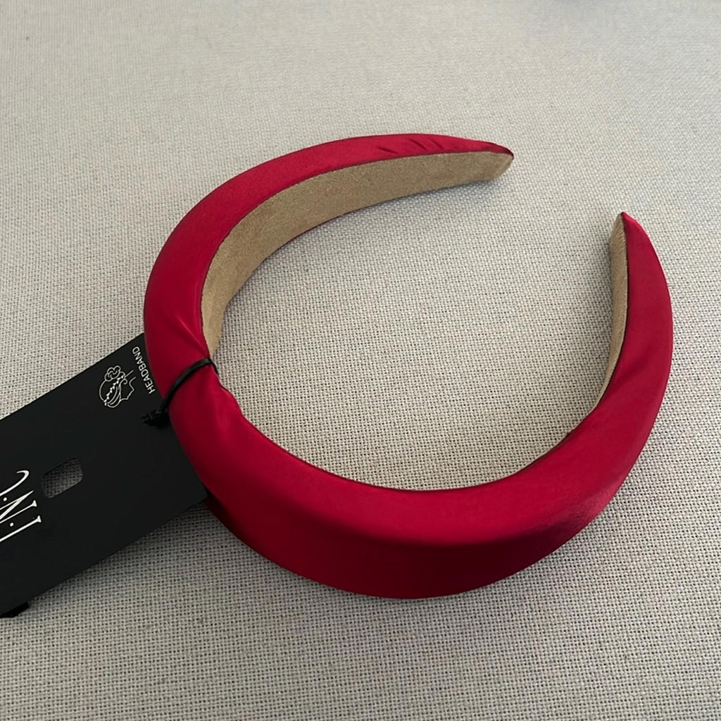 INC Red Puff Headband New w/Tag Retail $22.50