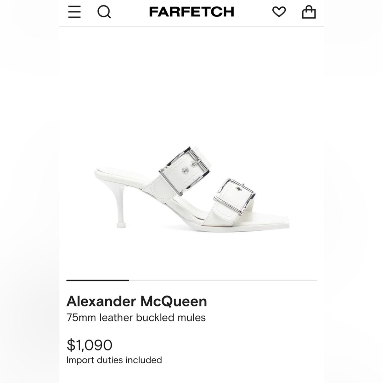 Alexander McQueen New Ivory/ Silver Size 37C New in Box Retail $1,090