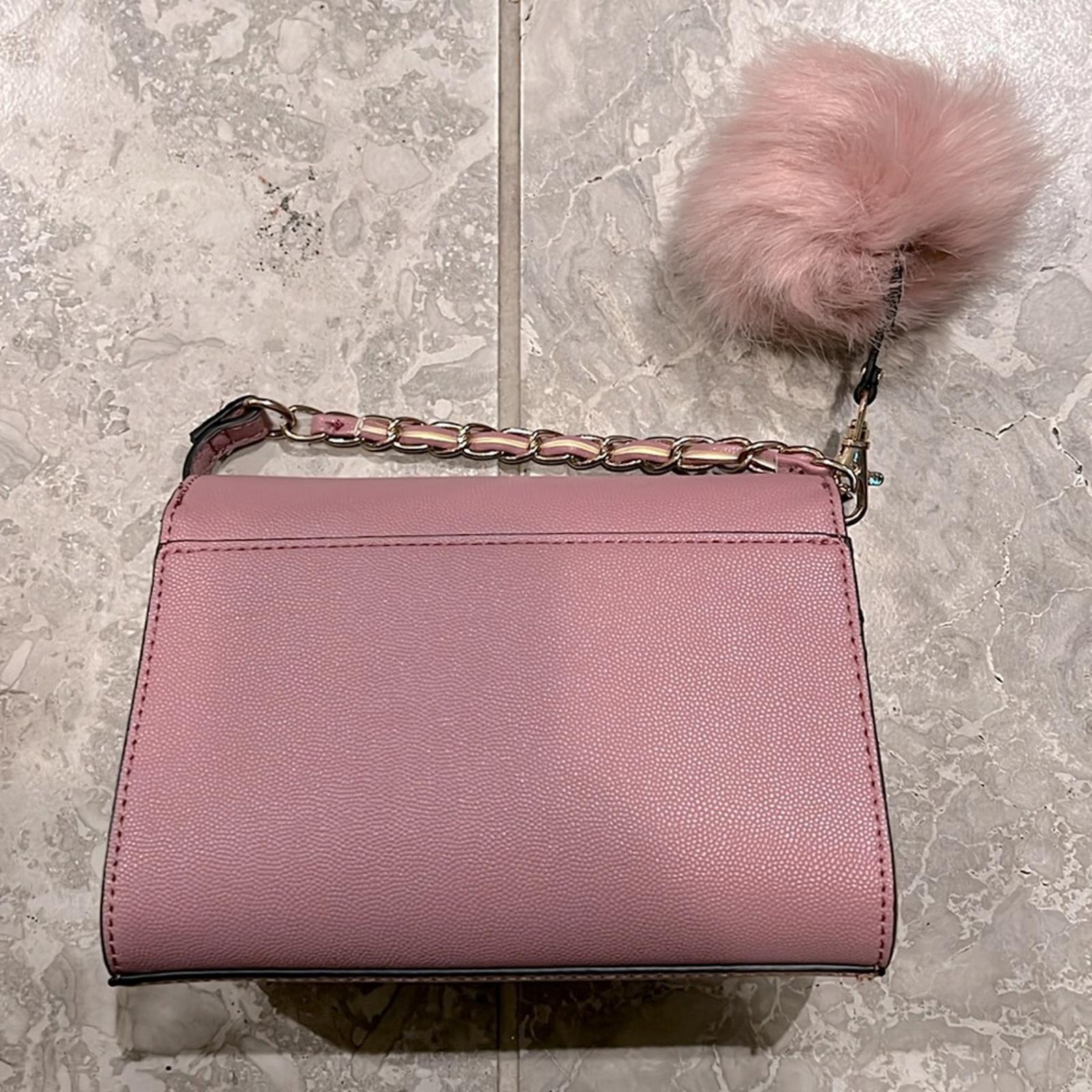 Aldo Astoewiel Crossbody Bag with Faux Fur Keychain in Pink