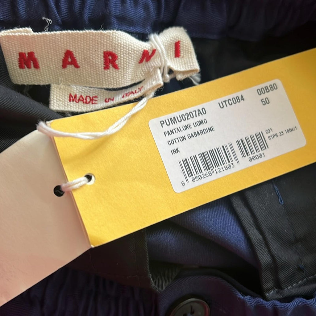 Marni Drawstring Cargo Pants Trousers in Navy, NWT, Size 50