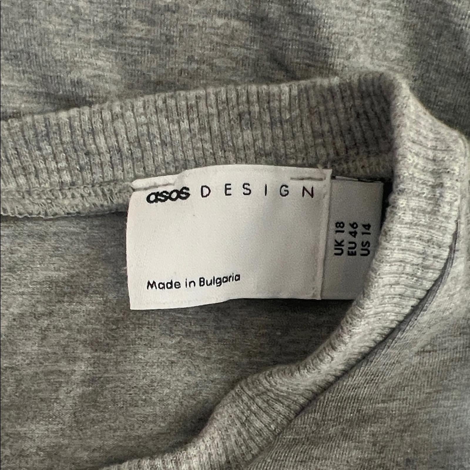 ASOS Shoulder Pad Jersey Short Unitard in Grey Marl, Size 14 EXCELLENT