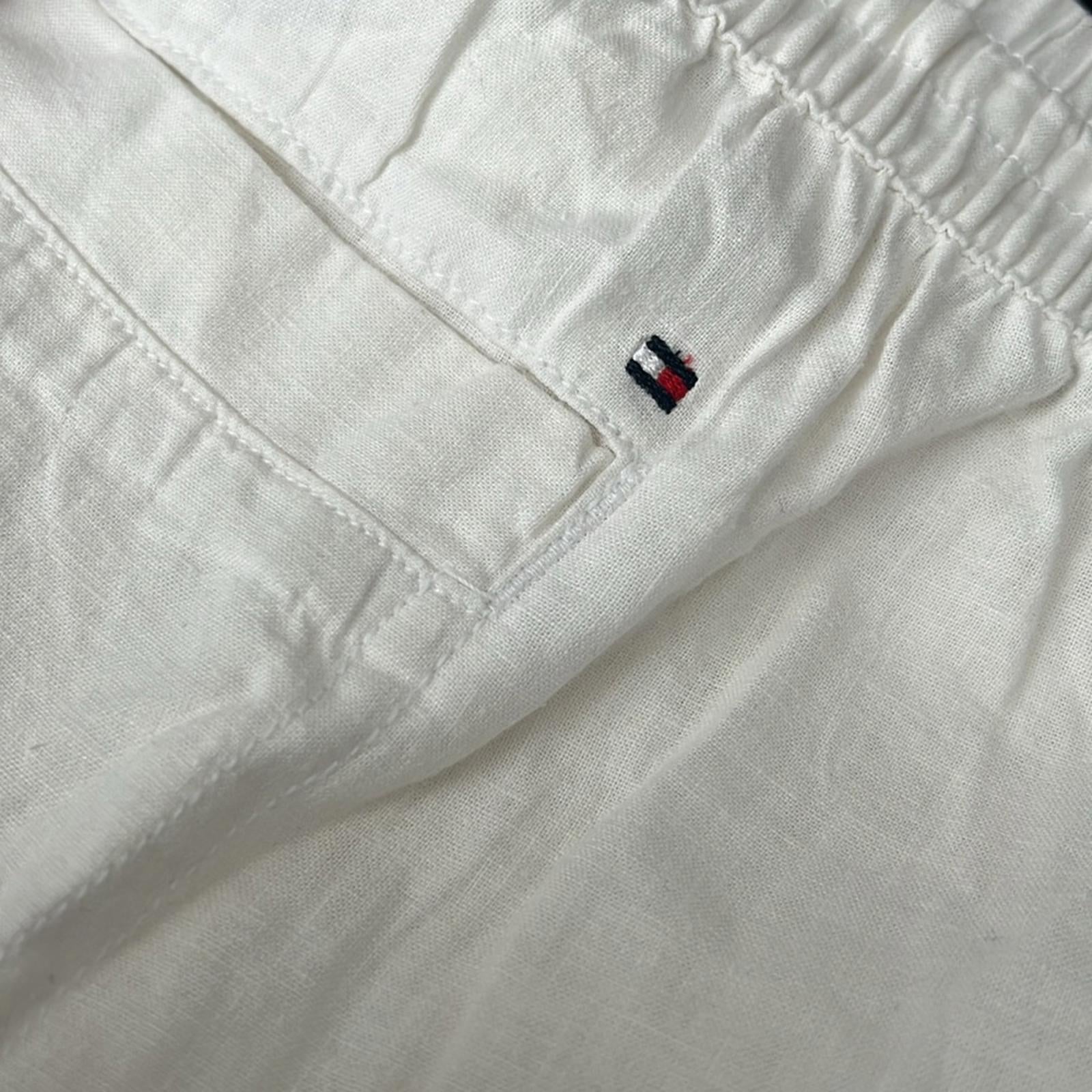 Tommy Hilfiger Linen-Blend Drawstring-Waist Straight-Leg Pants Size XL NWT $89.5