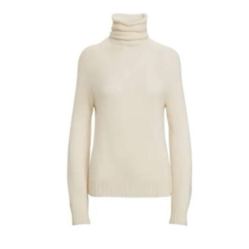 Lauren Ralph Lauren Cashmere Funnelneck Sweater in Winter Cream, NWT, Size S