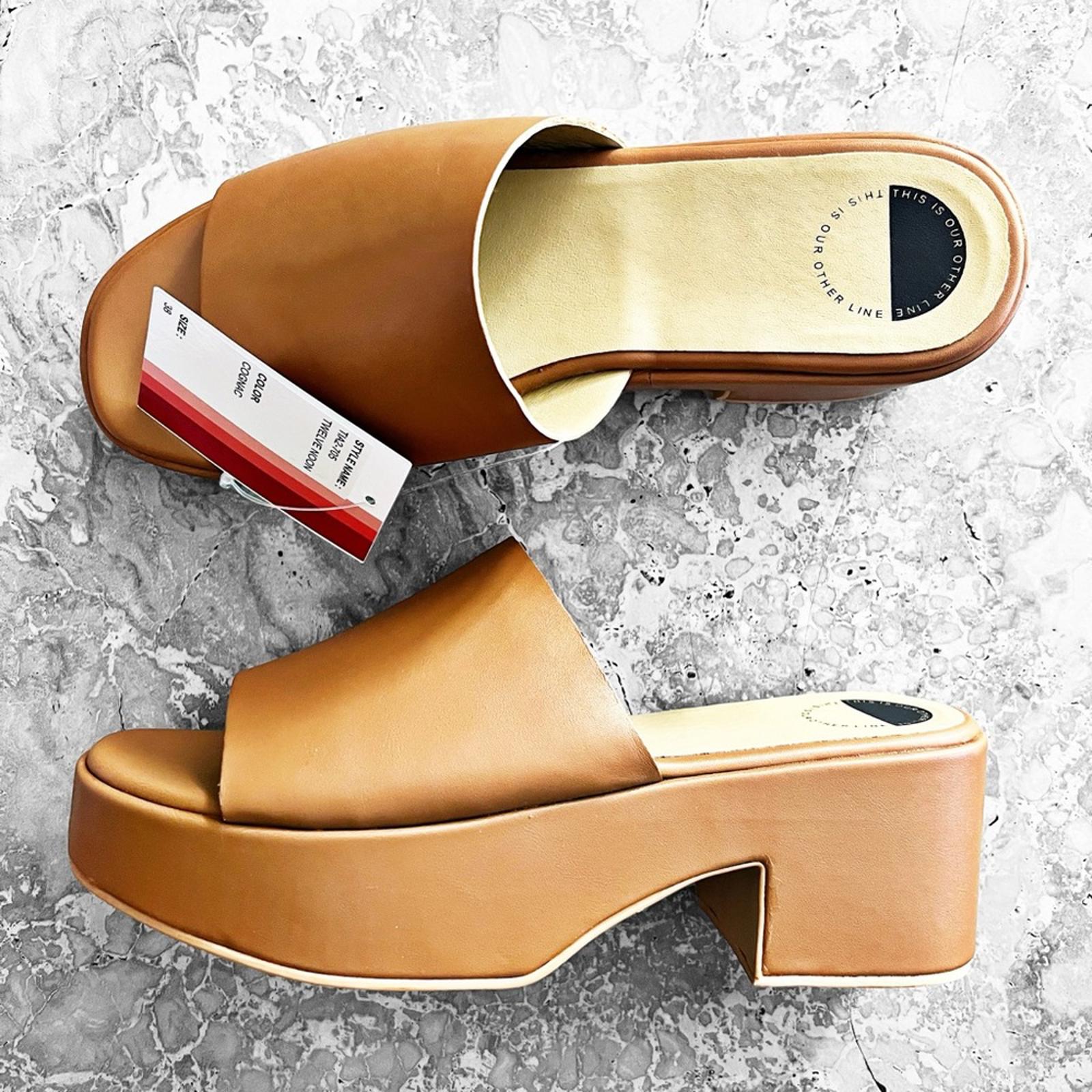 Twelve Noon Platform Sandals in Cognac, Size EU 38, EU 41 New in Box
