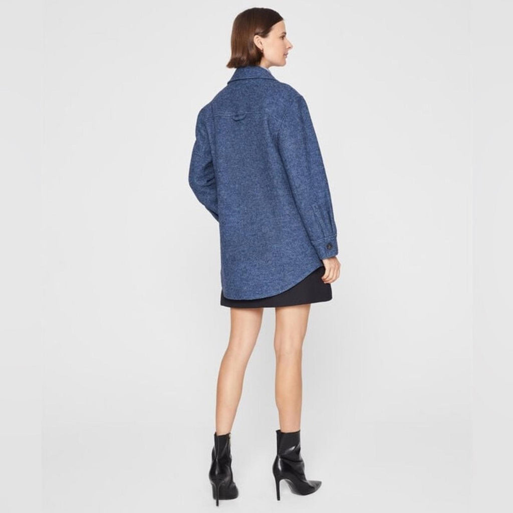 Club Monaco Cozy Shirt Jacket in Heather Blue, Size XL New w/Tag Retail $249