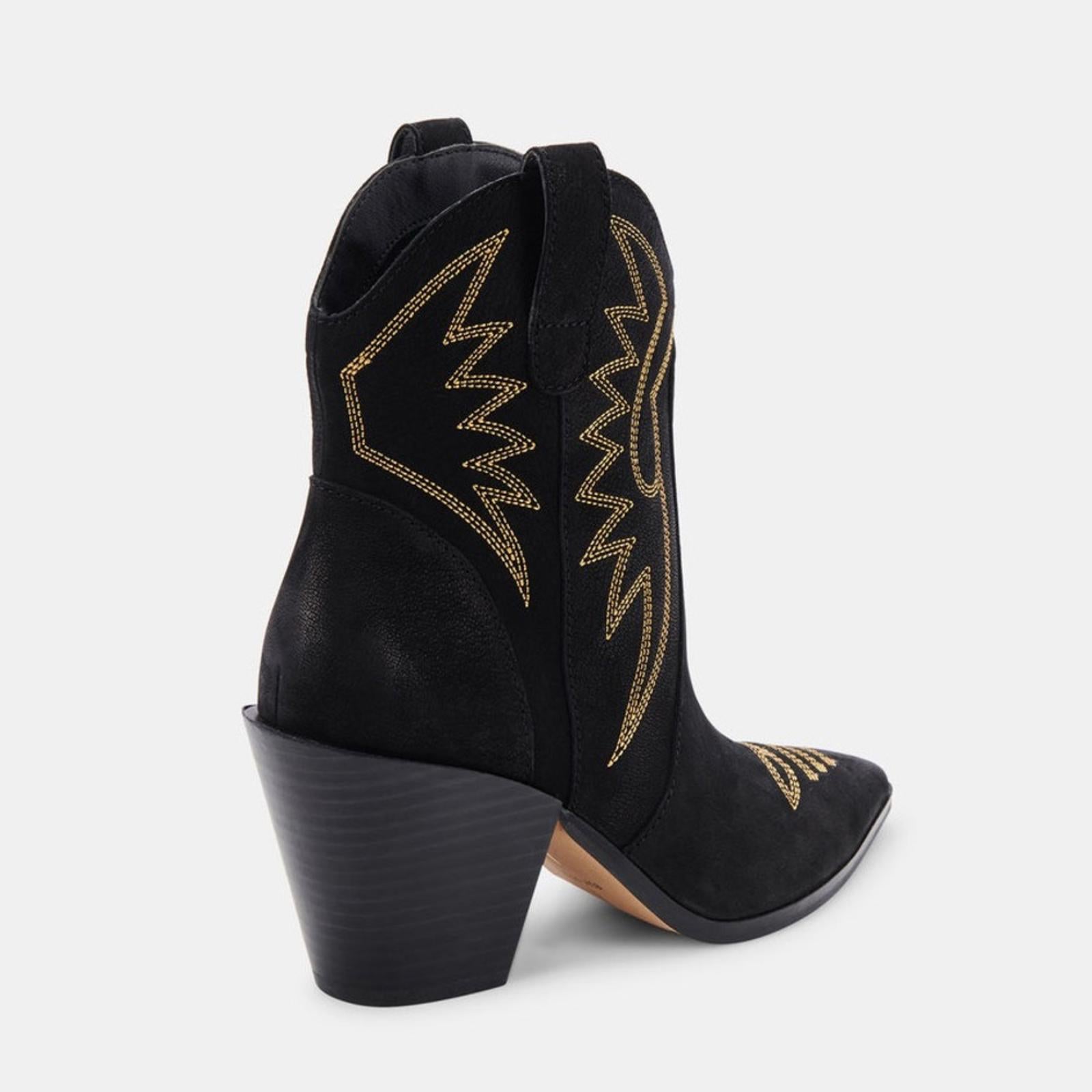 Dolce Vita Ginni Pull On Pointed Booties in Black Nubuck Size 8.5 New in Box