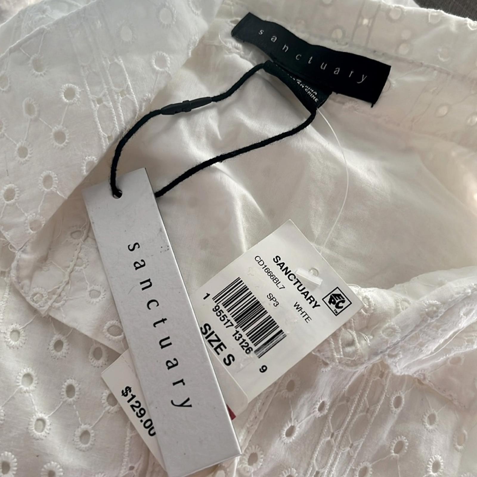 Sanctuary Heirloom Collared Midi Shirtdress in White, Size S NEW w/Tag