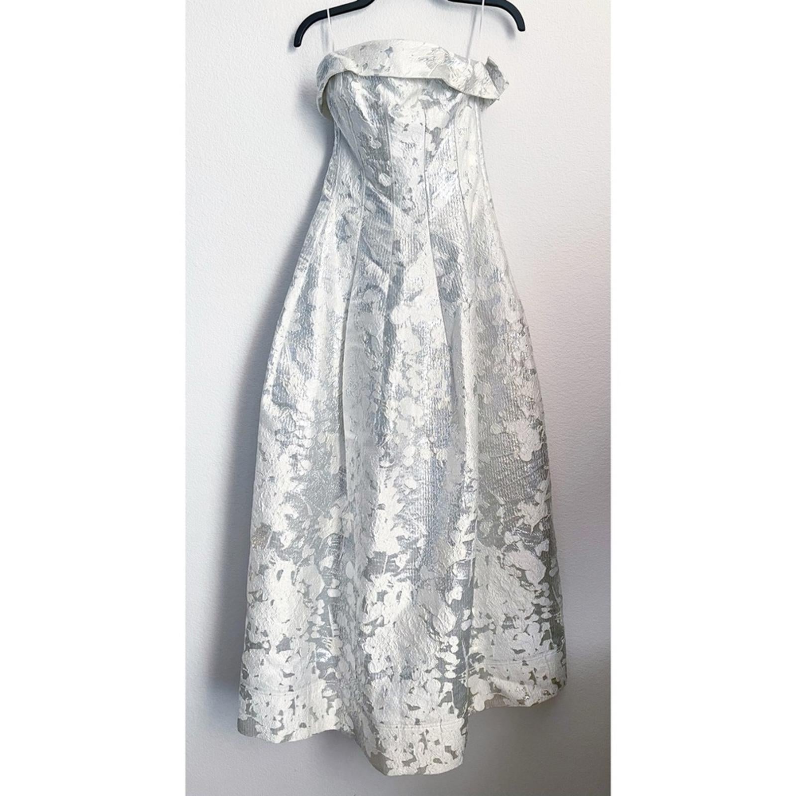 Simkhai Octavia Strapless Metallic Brocade Gown, NWT, Size 0 (Fits Size 2)