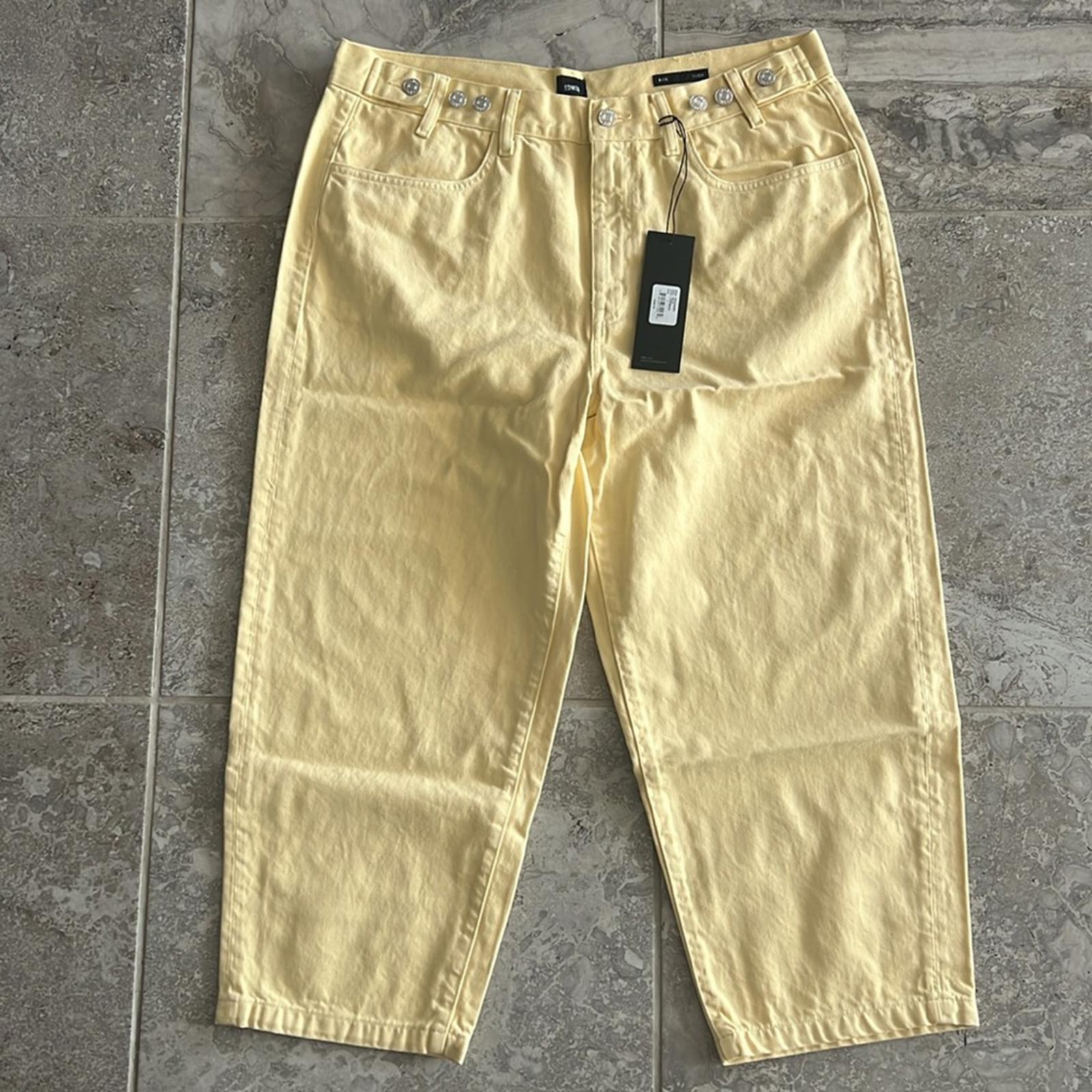 Anthropologie’s Edwin Maiia Trouser Wide Leg Jeans in Lemonade, Size L NEW $228