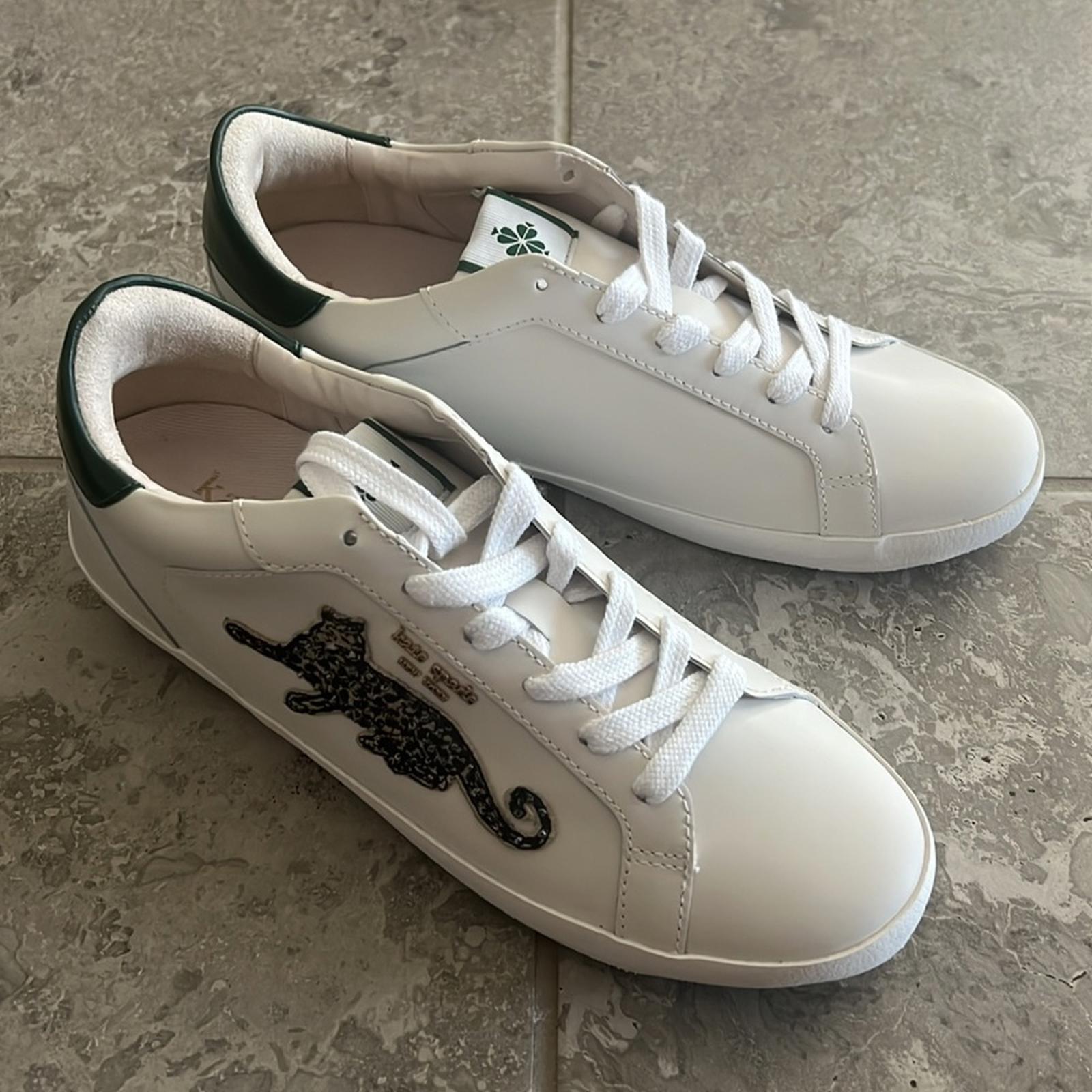 NEW Kate Spade Ace Leopard Lace-Up Low Top Sneakers w/Extra Shoe Lace, Size 11