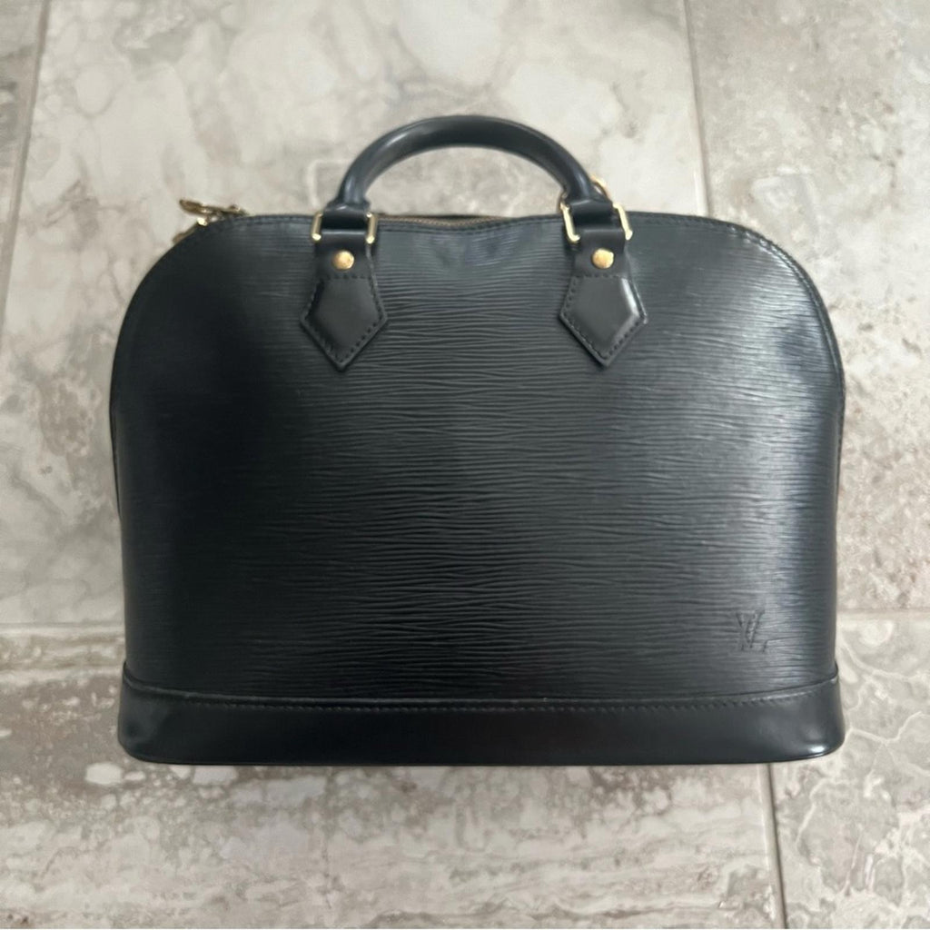 Louis Vuitton Alma PM Epi Leather Top Handle Bag Black Retail $1,394.99