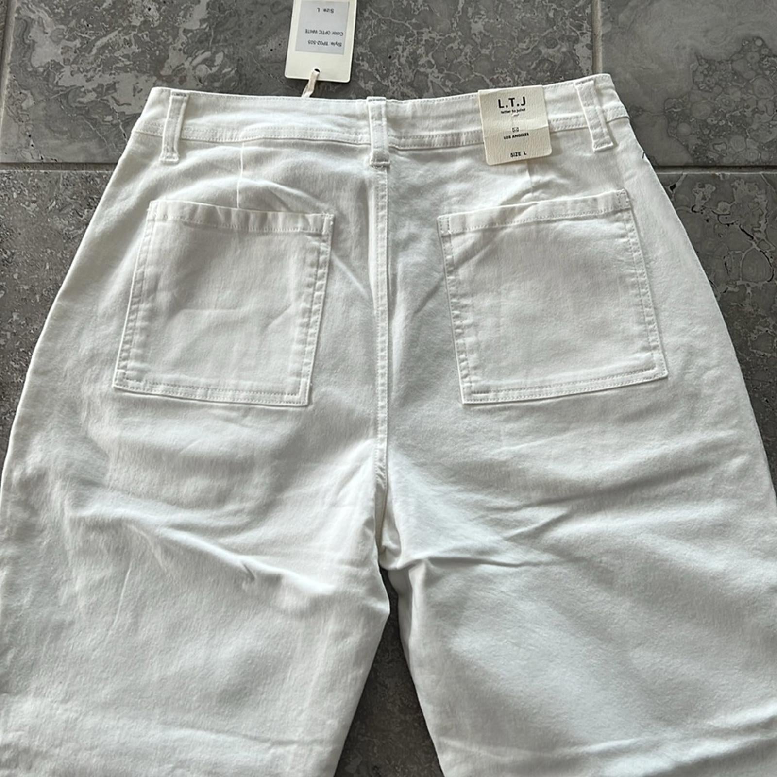 L.T.J Letter to Juliet Zip Pocket Ankle Jeans in Optic White, Size L New w/Tag