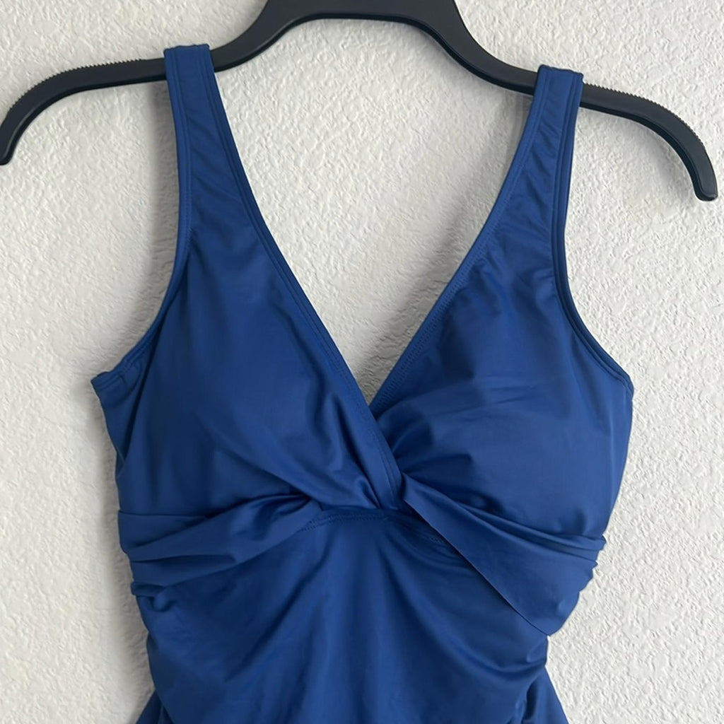 Lauren Ralph Lauren Stretch Tummy Control Twist Front Swimsuit, Size 6 NWT