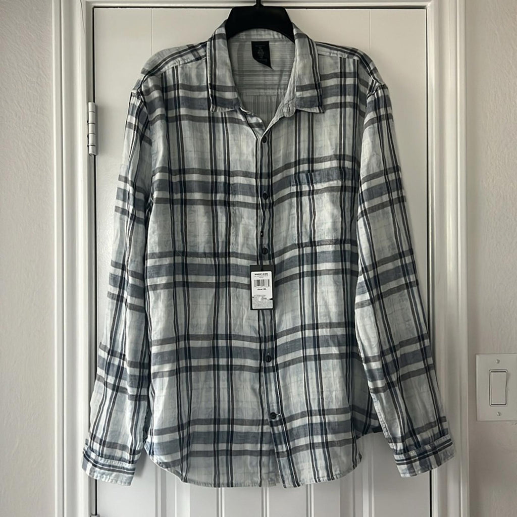 John Varvatos Neil Reversible Regular Fit Sport Shirt Dusted Blue, NWT, Size XL
