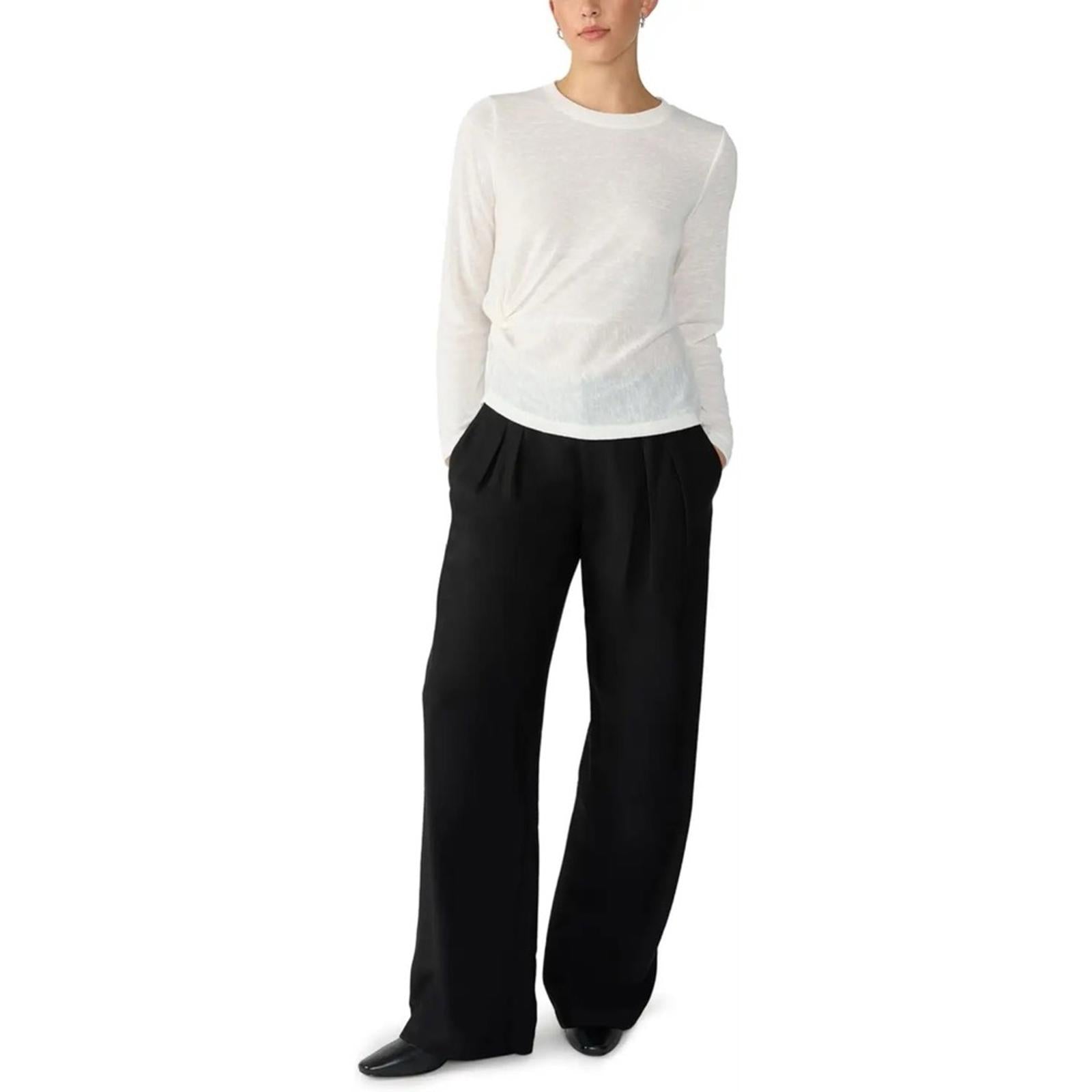 Sanctuary Knot Your Business Long Sleeve Top in Milk/White Size XL New w/Tag