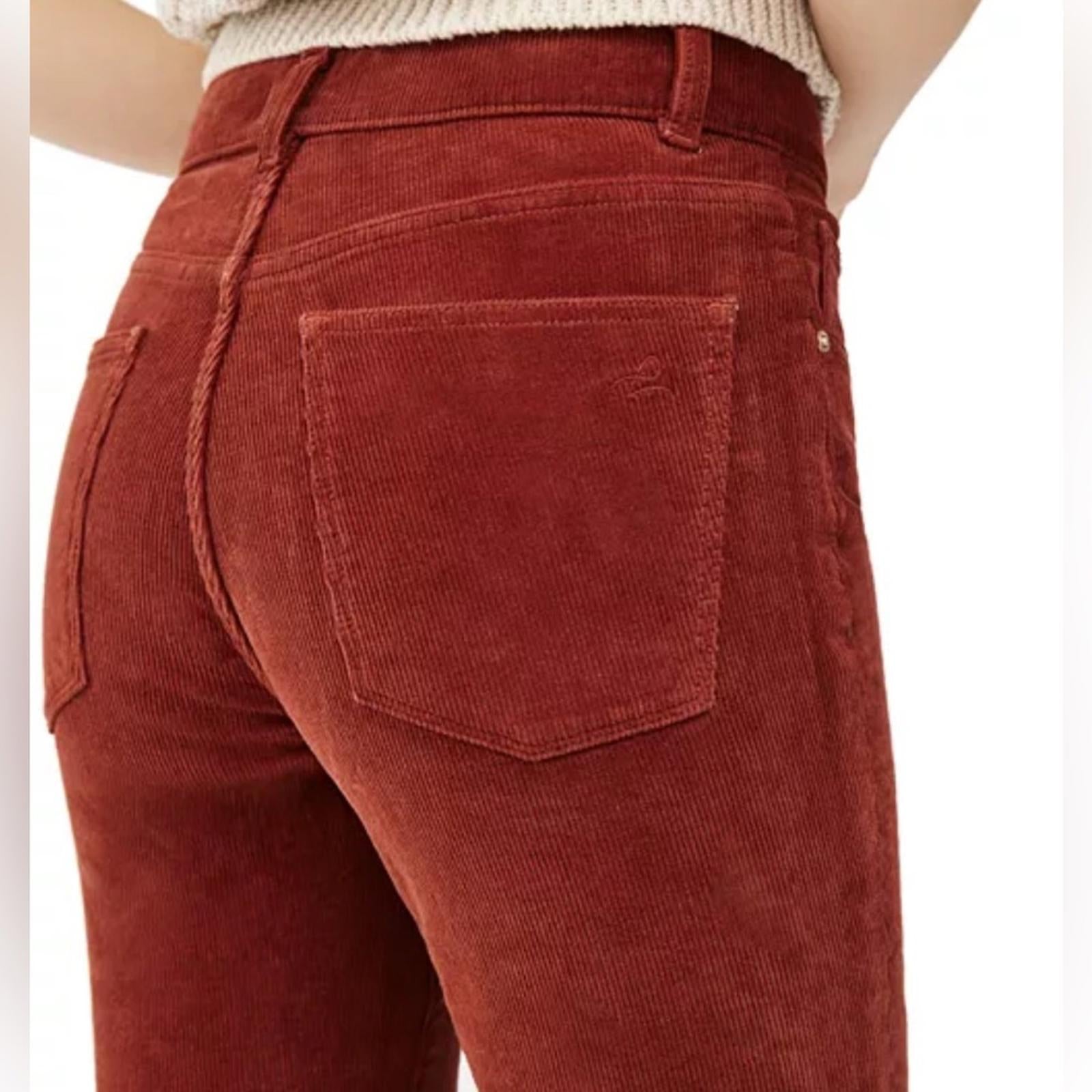 DL1961 Bridget High Rise Ankle Bootcut Corduroy Jeans in Paprika, NWT, Size 23