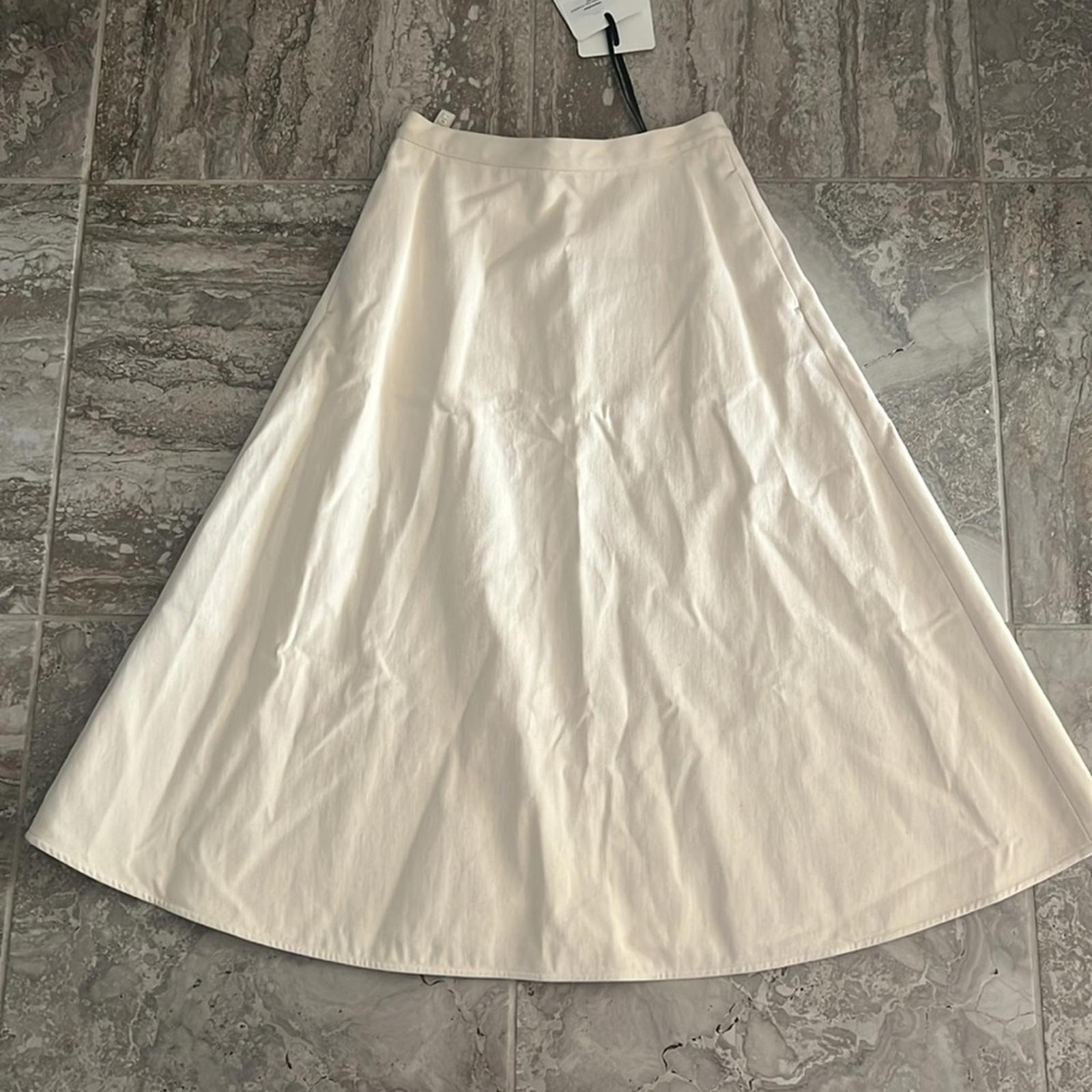 Moncler Cotton A-Line Midi Skirt with Pockets, Size 42 New w/Tag Retail $505